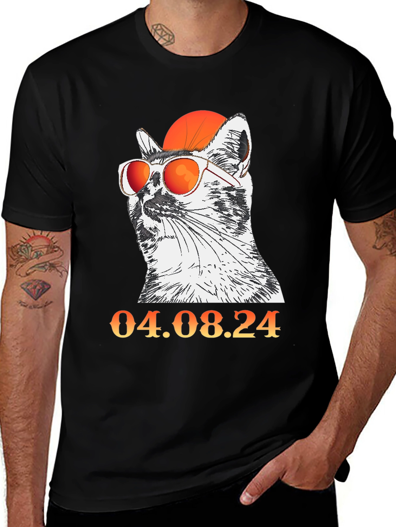 Variant 2 of Cool Cat with Glasses T-Shirt