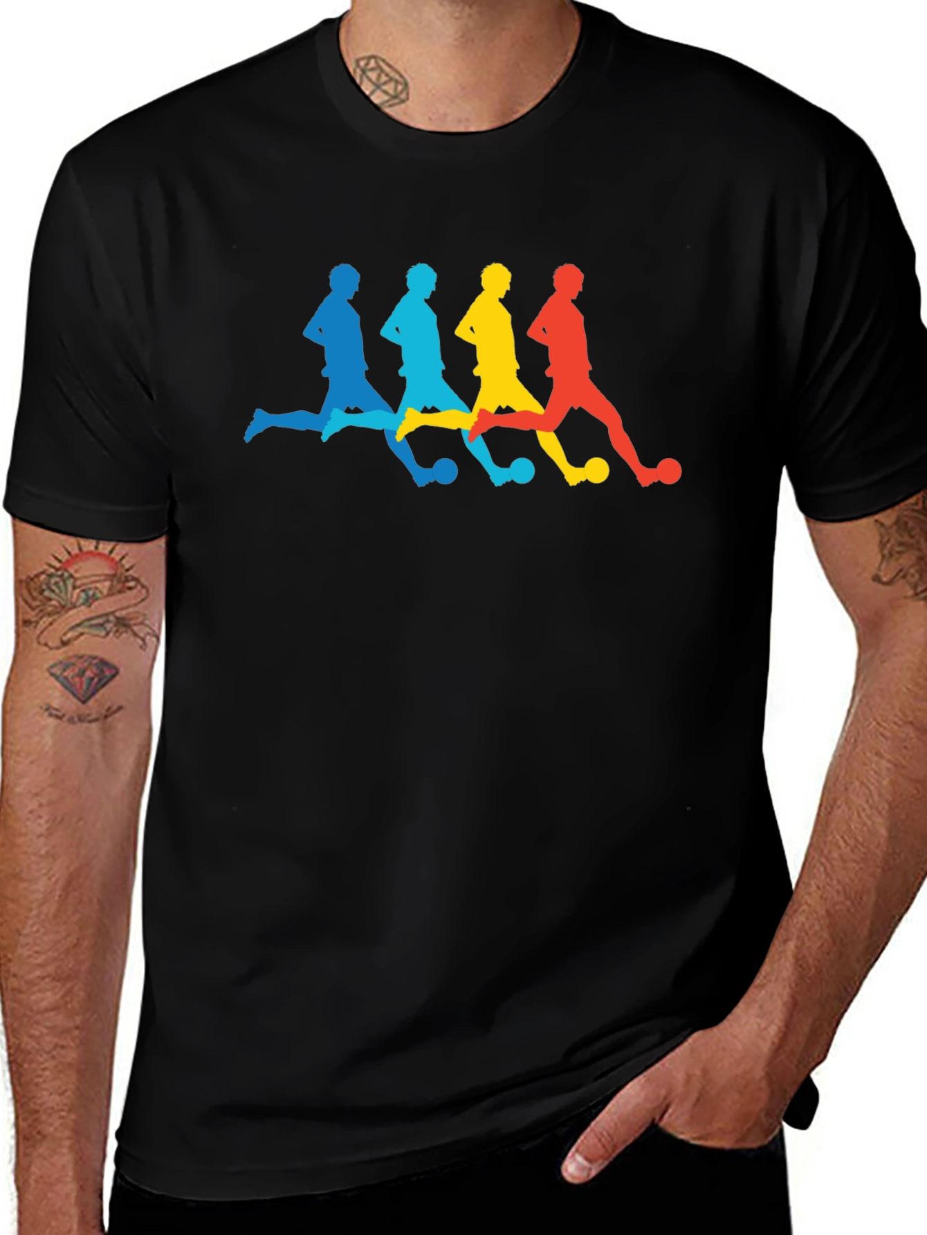 Variant 12 of Colorful Soccer Players Graphic T-Shirt