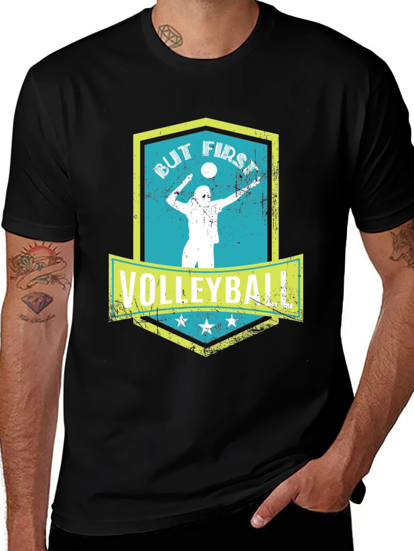 Variant 13 of Volleyball Graphic T-Shirt - But First, Volleyball!