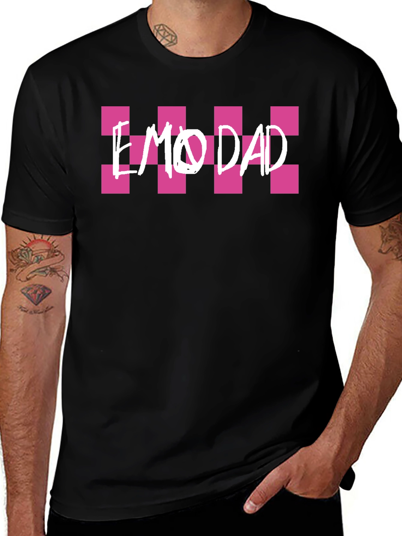 Variant 3 of Emo Dad Graphic Tee - Black Novelty T-Shirt