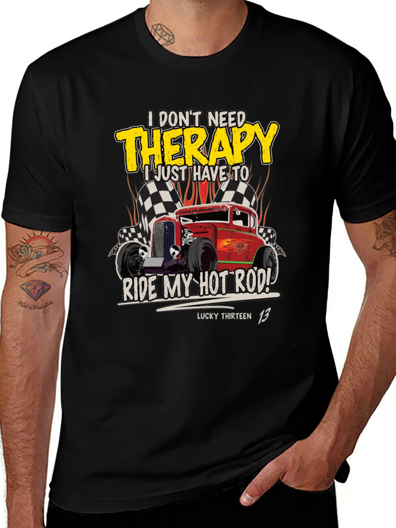 Variant 4 of Hot Rod Therapy T-Shirt - Lucky Thirteen 13