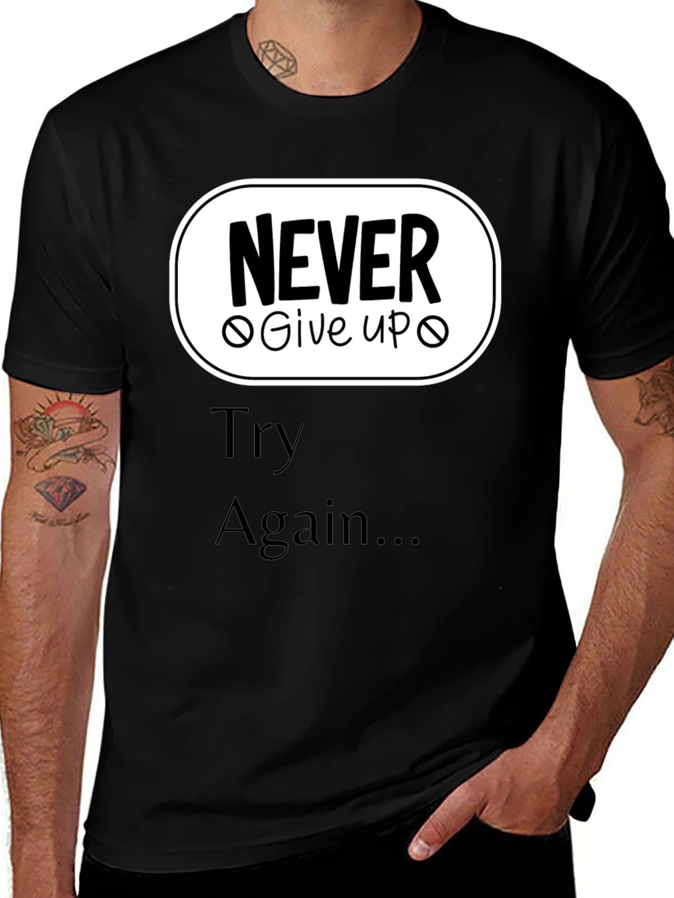 Variant 26 of Motivational Never Give Up Graphic T-Shirt