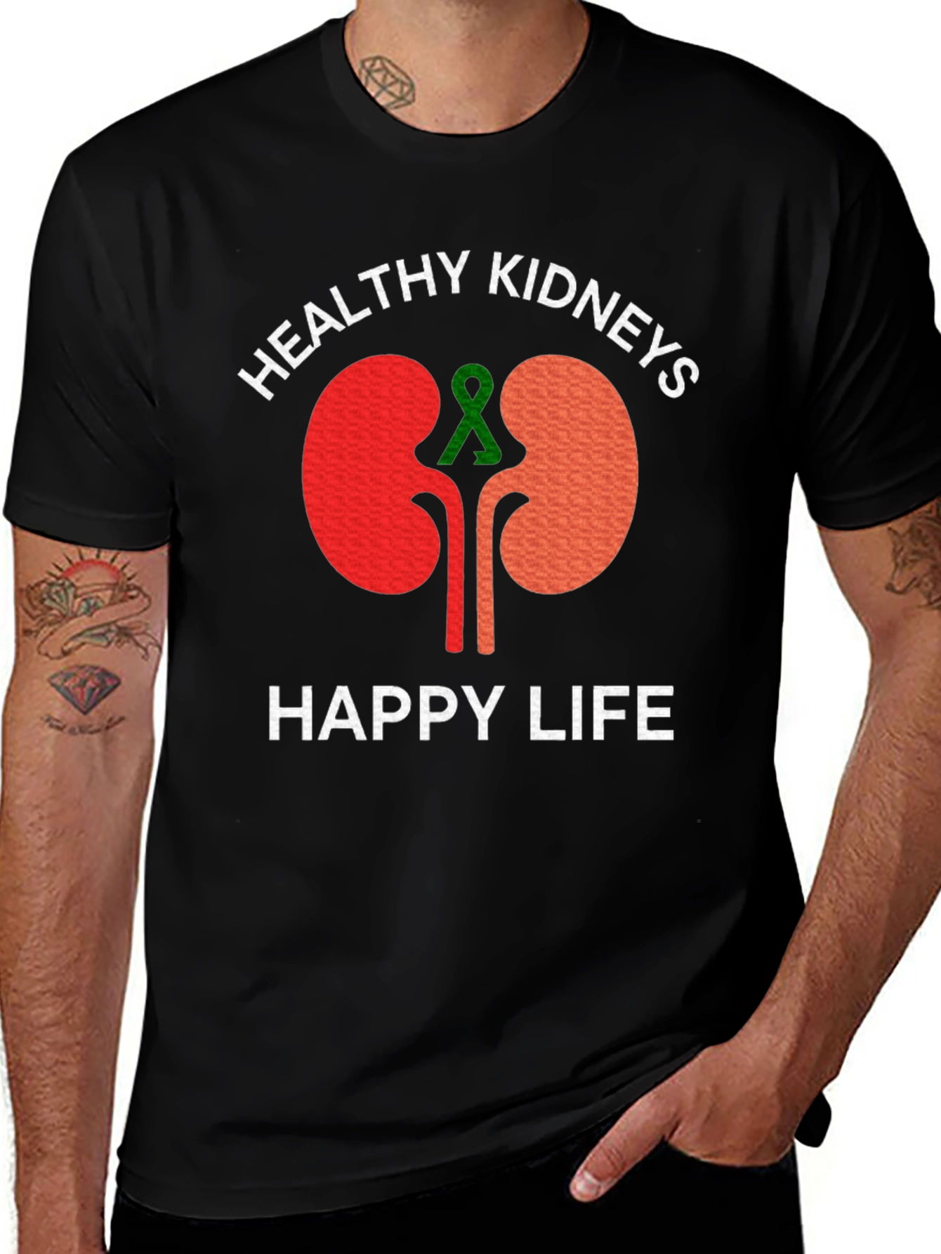 Variant 26 of Healthy Kidneys Happy Life T-Shirt - Kidney Disease Awareness Tee