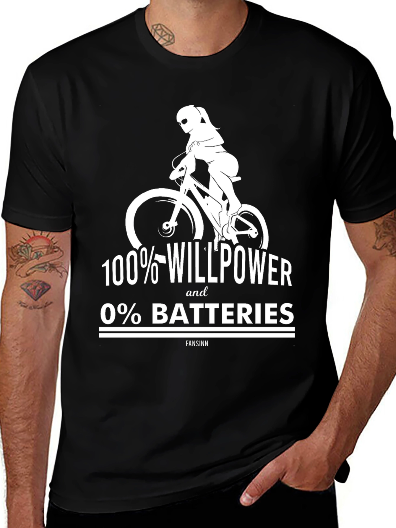 Variant 3 of Willpower Cyclist Graphic Tee - Black