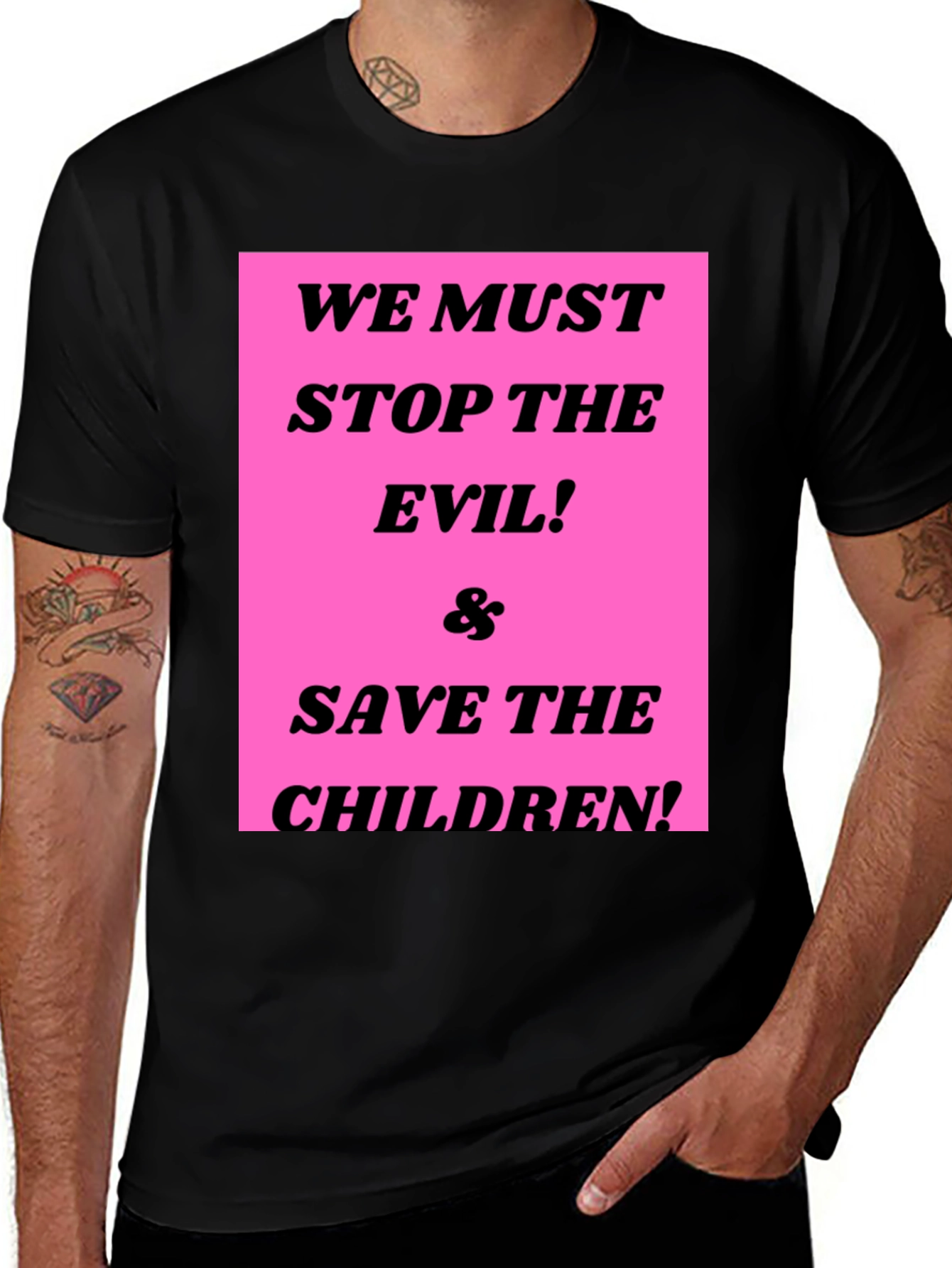 Variant 13 of Stop the Evil & Save the Children Graphic Tee