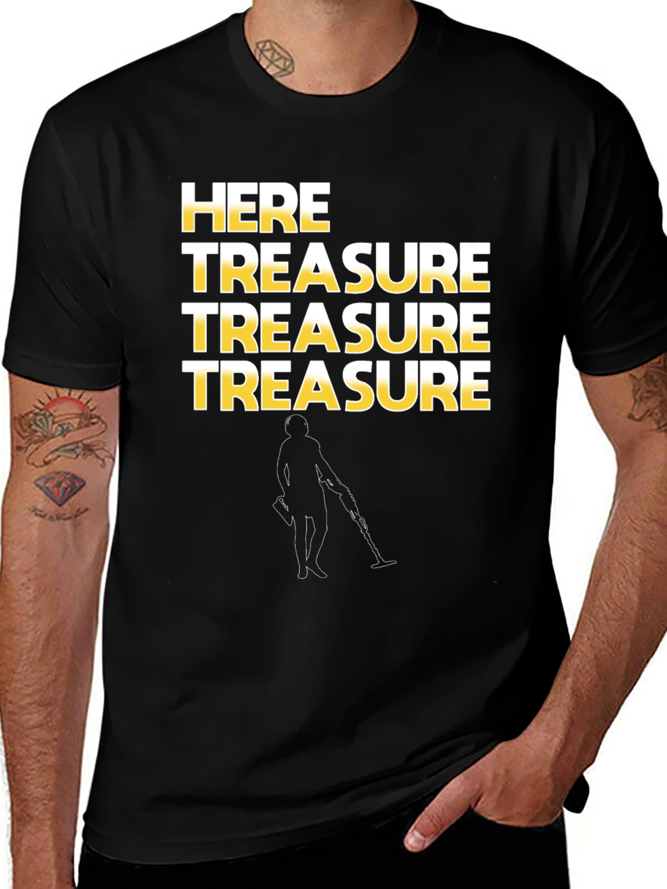 Variant 13 of Here Treasure T-Shirt - Metal Detecting Tee