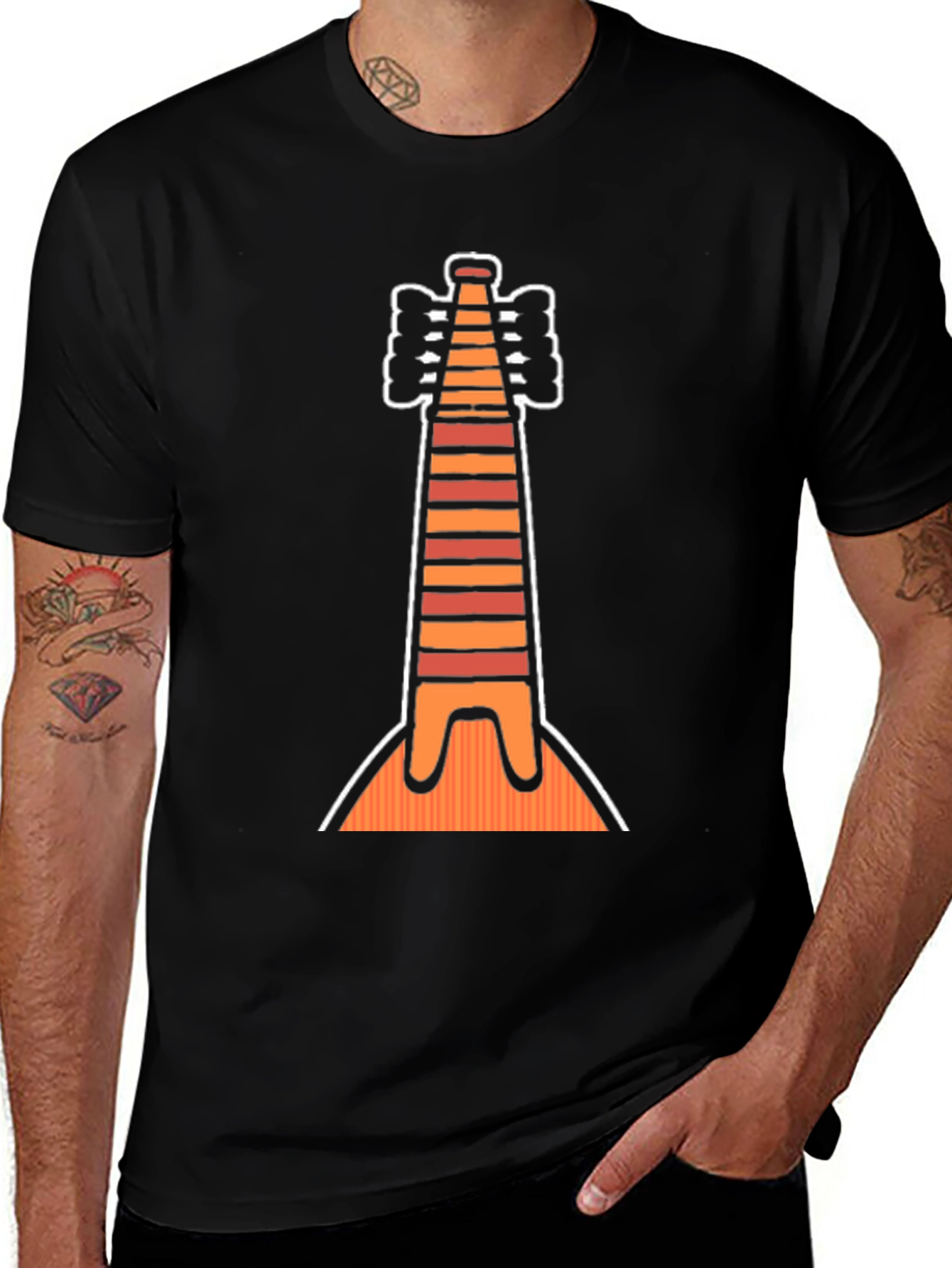 Variant 6 of Striped Instrument Graphic Tee - Unique Musical Shirt