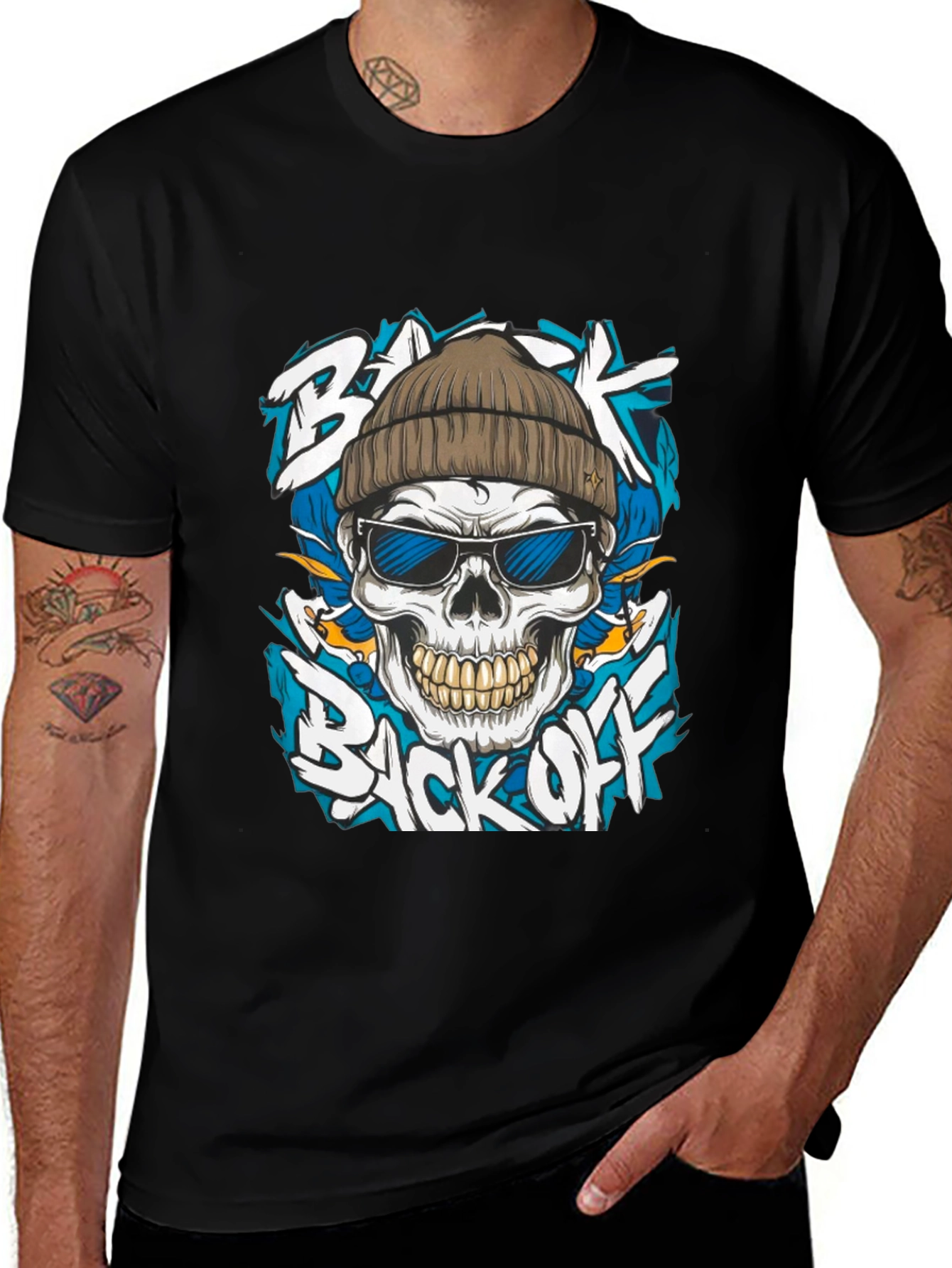 Variant 8 of Cool Skull Graphic Tee: Back Off