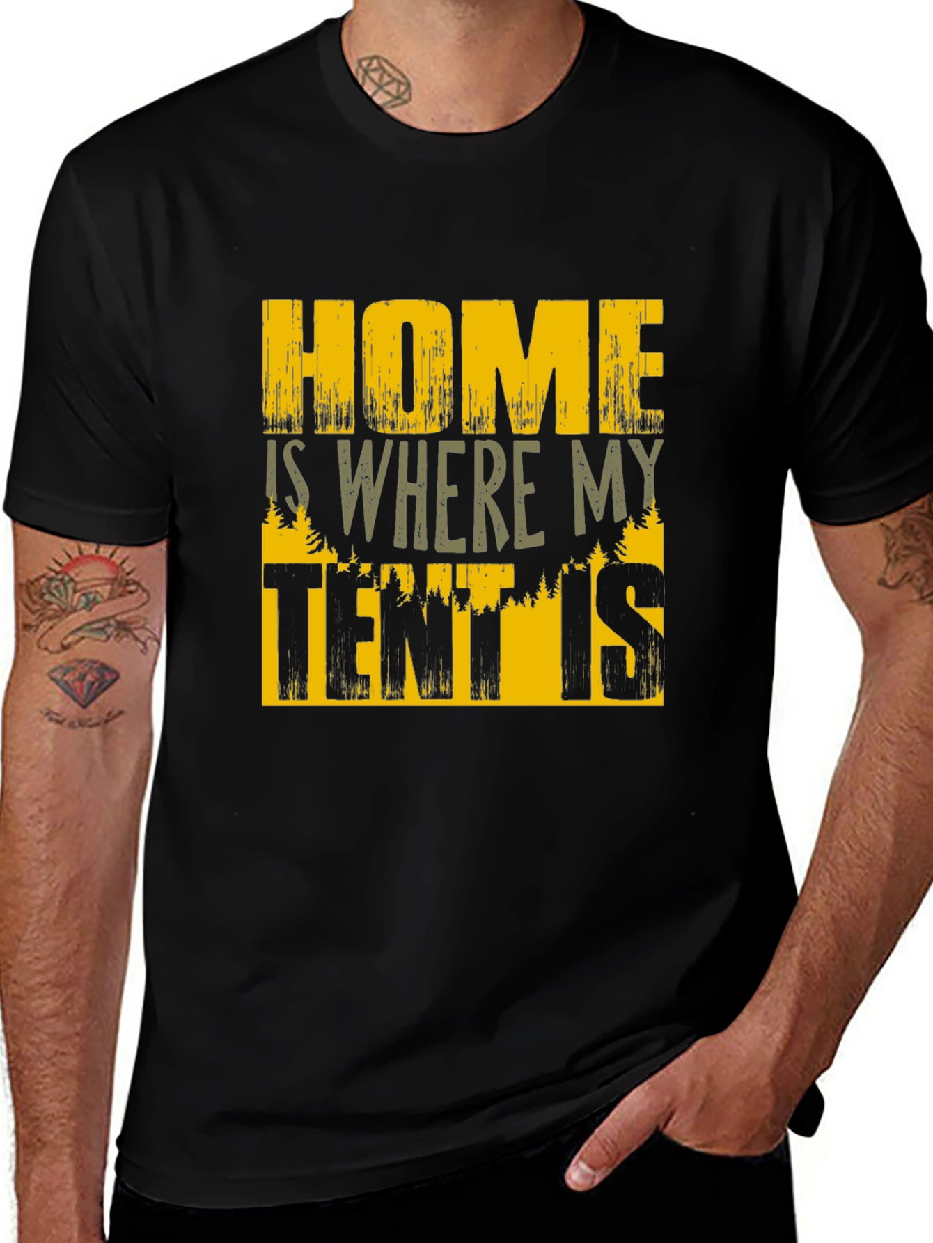 Camping Tent T-Shirt - Home is Where My Tent Is