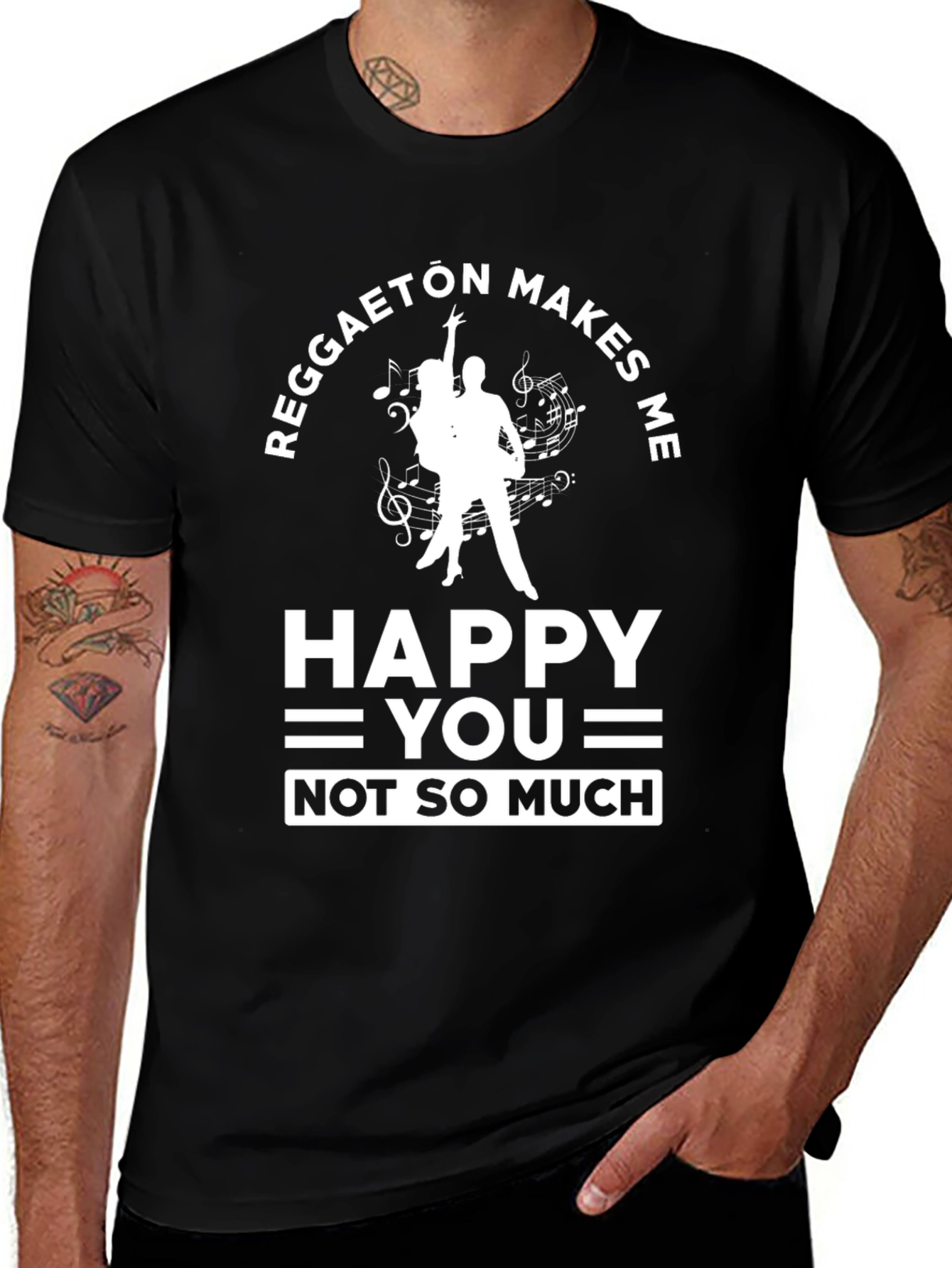 Variant 25 of Reggaeton Makes Me Happy T-Shirt Funny Dance Music Tee