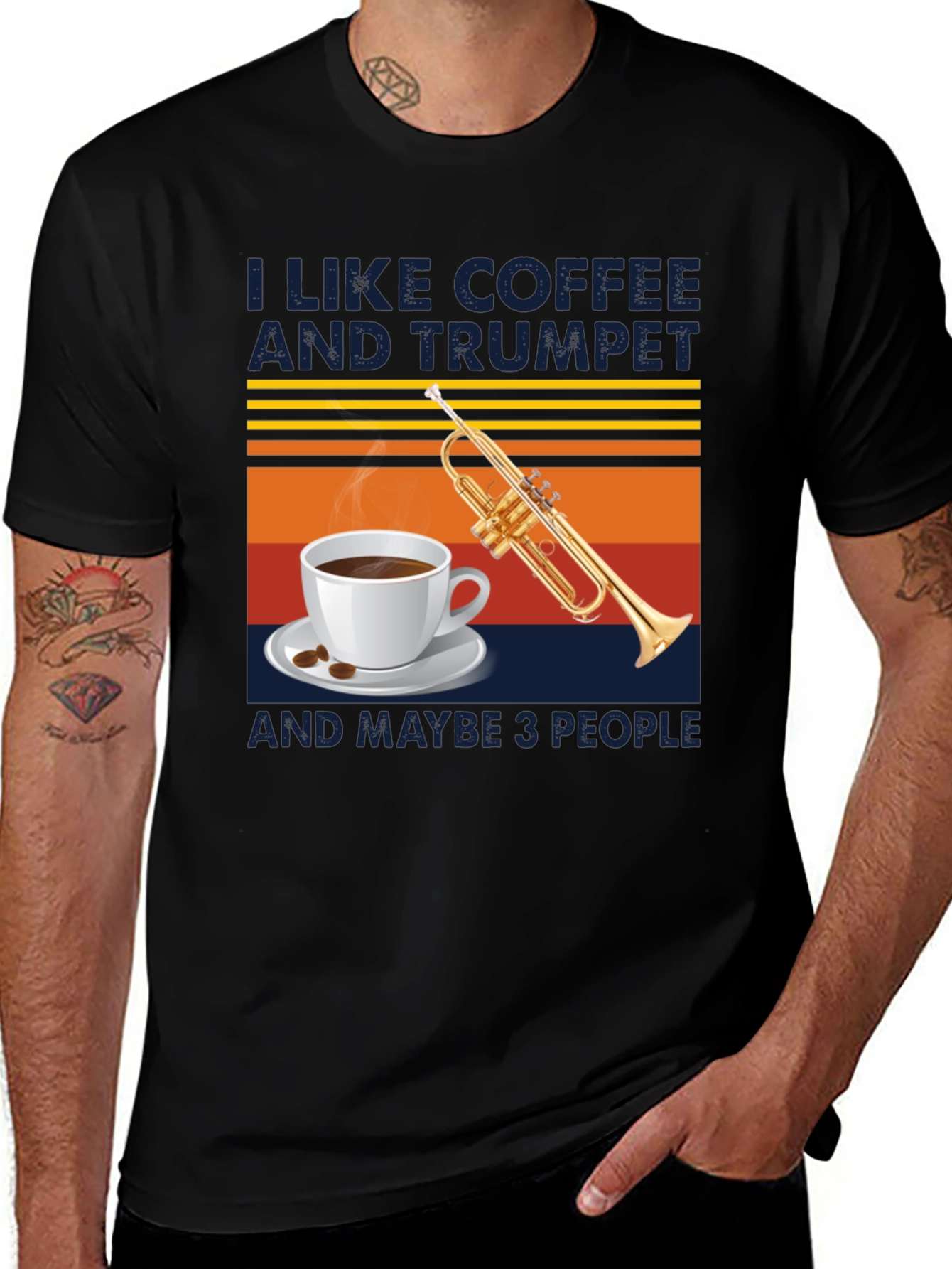 Coffee and Trumpet T-Shirt - Music Lover Tee