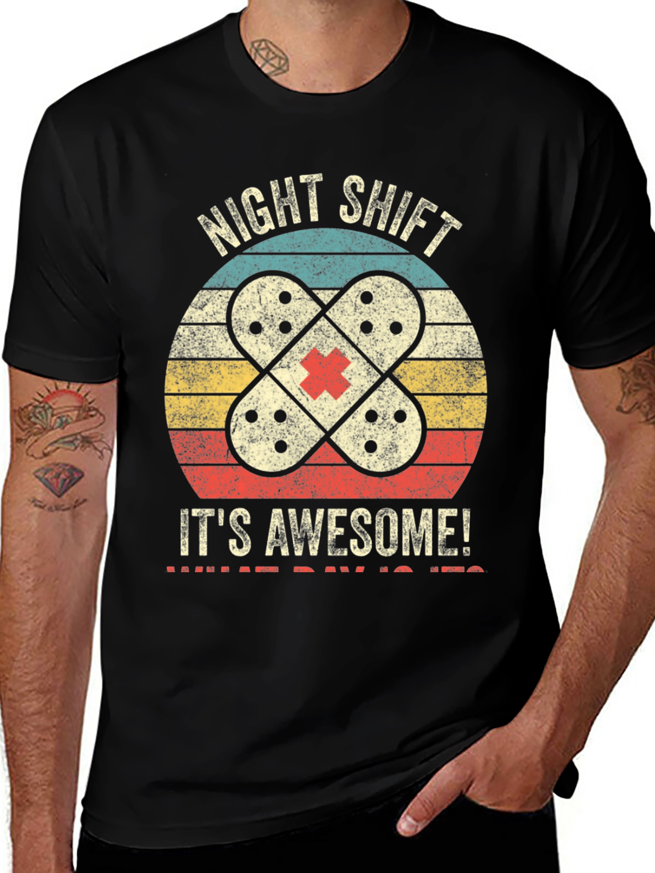 Variant 5 of Night Shift Nurse Awesome T-Shirt Funny RN Gift