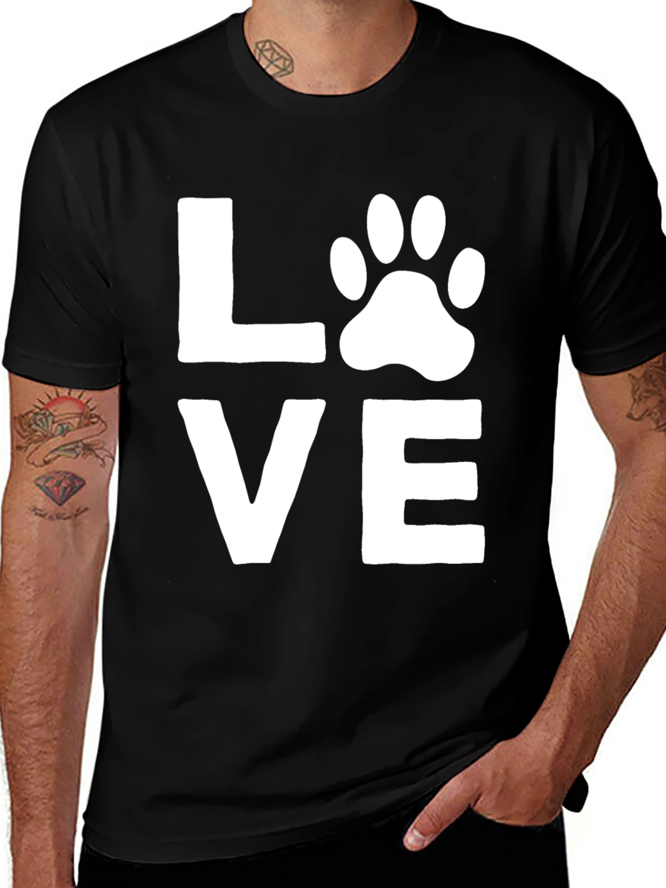 Love Paw Print Graphic T-Shirt