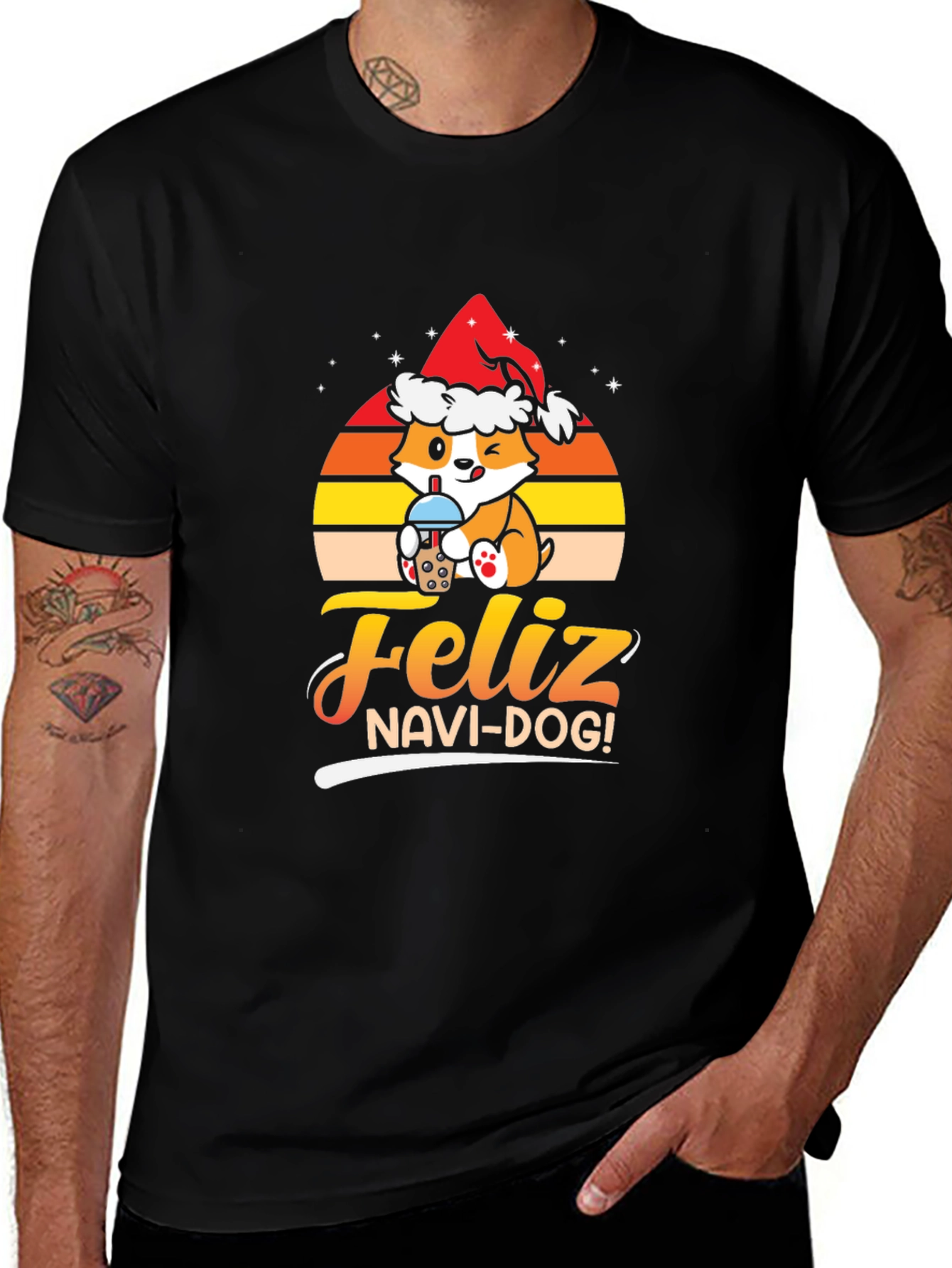 Feliz Navi-Dog T-Shirt - Christmas Dog Tee