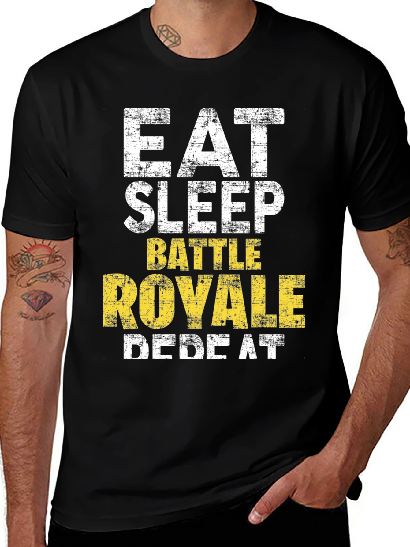 Variant 26 of Eat Sleep Battle Royale Repeat Graphic Tee