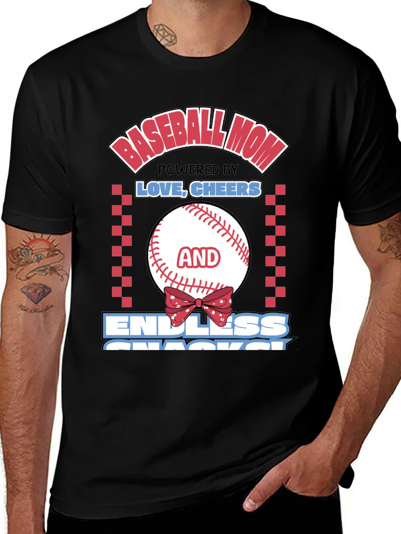 Variant 7 of Baseball Mom Tee: Love, Cheers, Endless Snacks