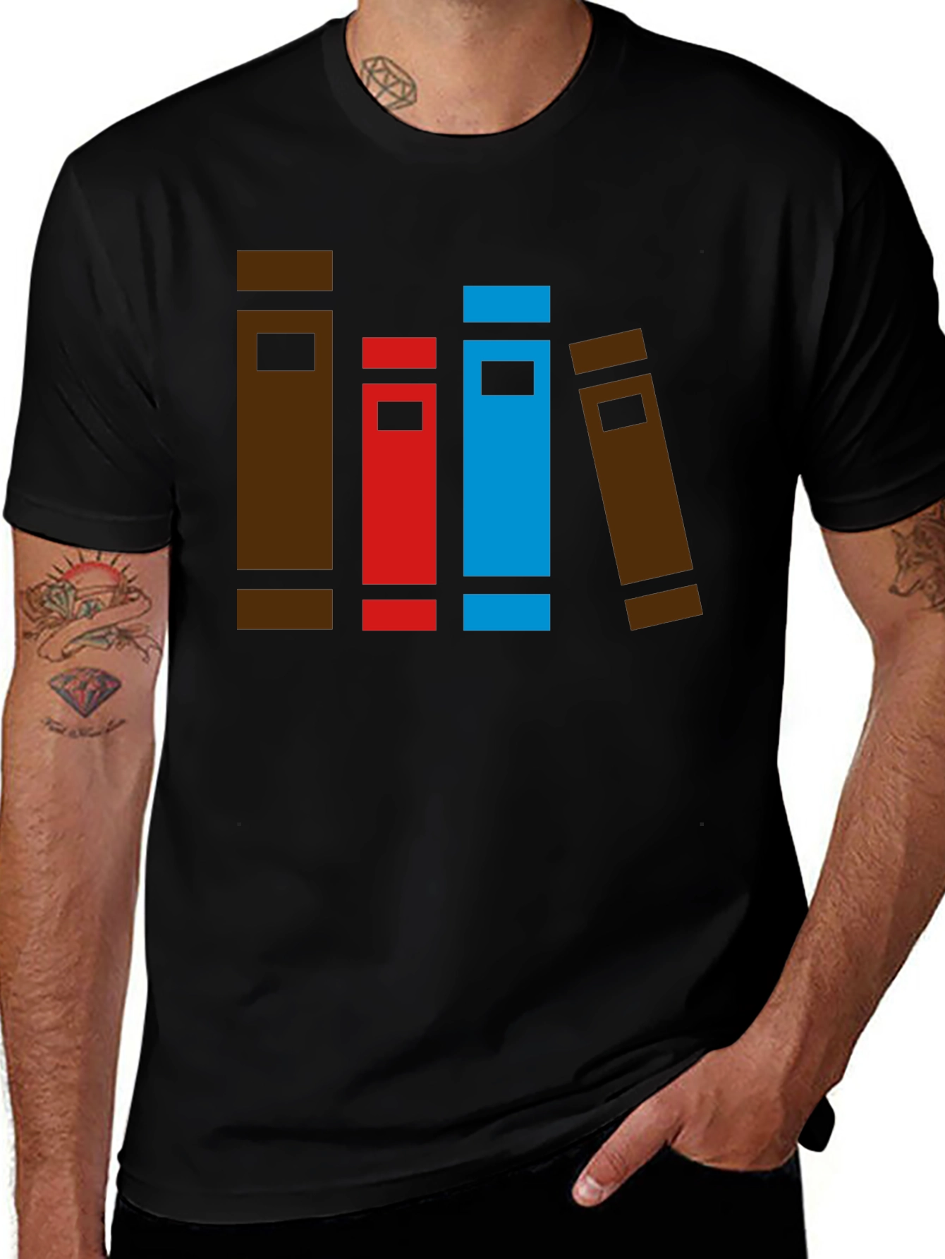 Variant 30 of Book Stack Graphic Tee - Novelty T-Shirt