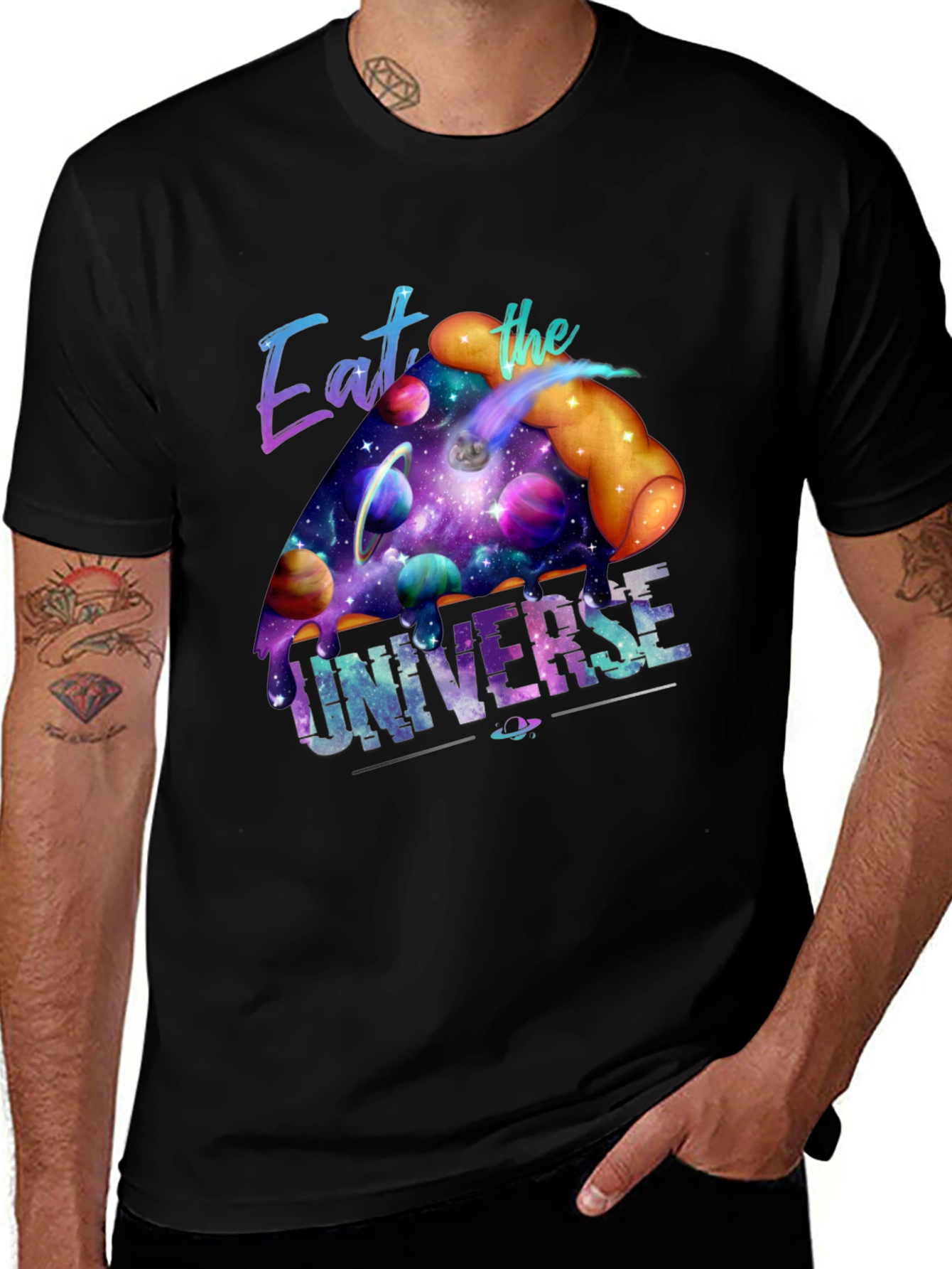 Variant 16 of Eat the Universe T-Shirt - Galaxy Pizza Slice Graphic Tee
