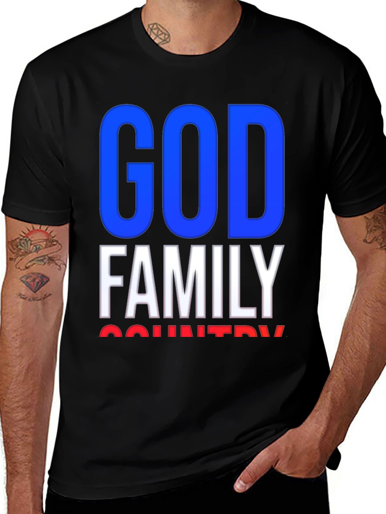 God Family Country T-Shirt - Patriotic Graphic Tee