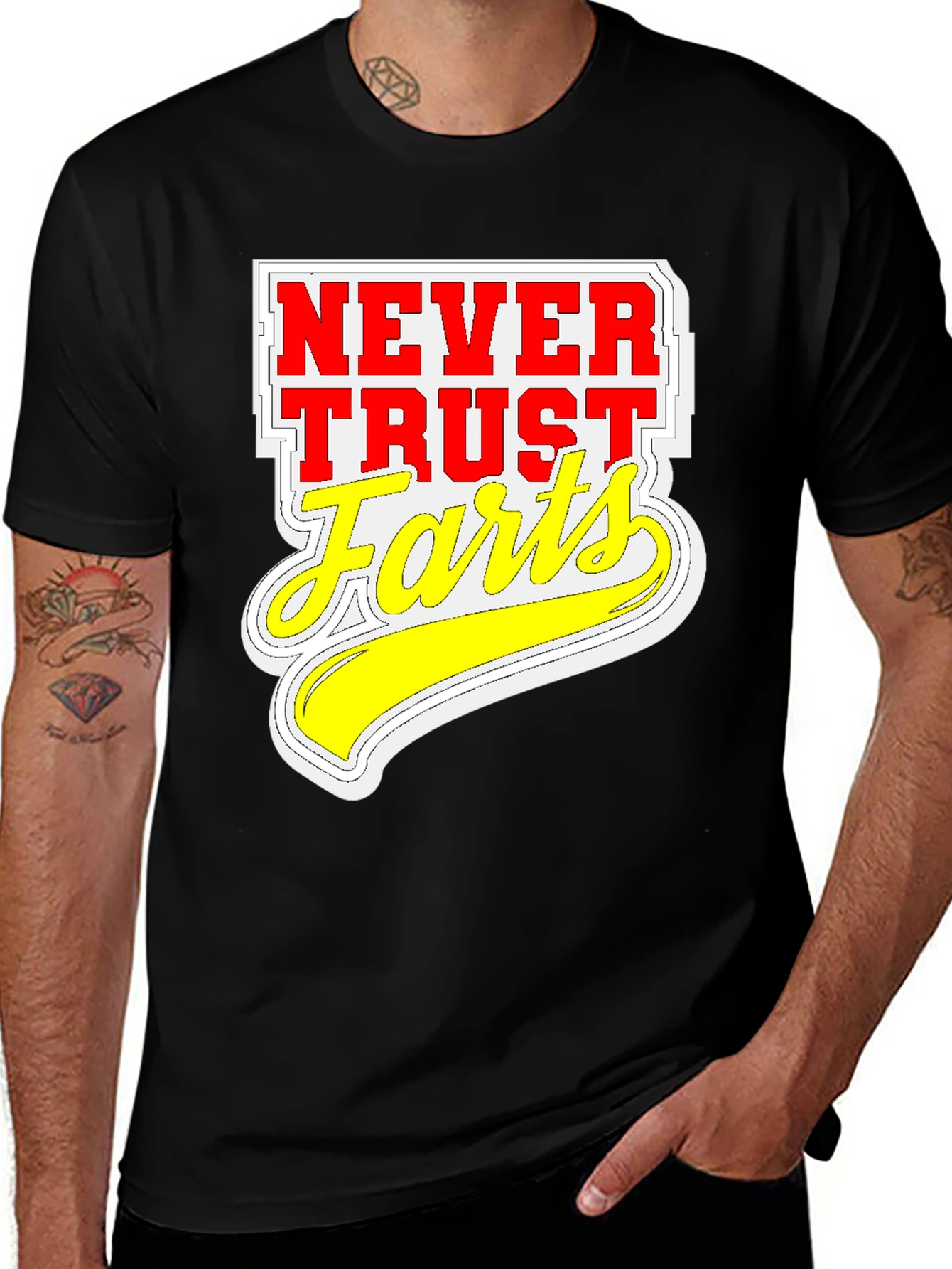 Variant 3 of Never Trust Farts Graphic T-Shirt - Funny Humor Tee