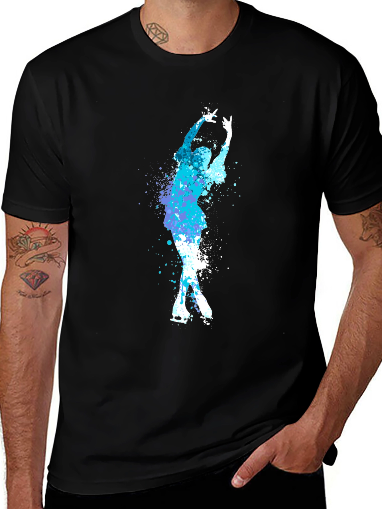 Variant 26 of Figure Skating Tee - Artistic Watercolor Design