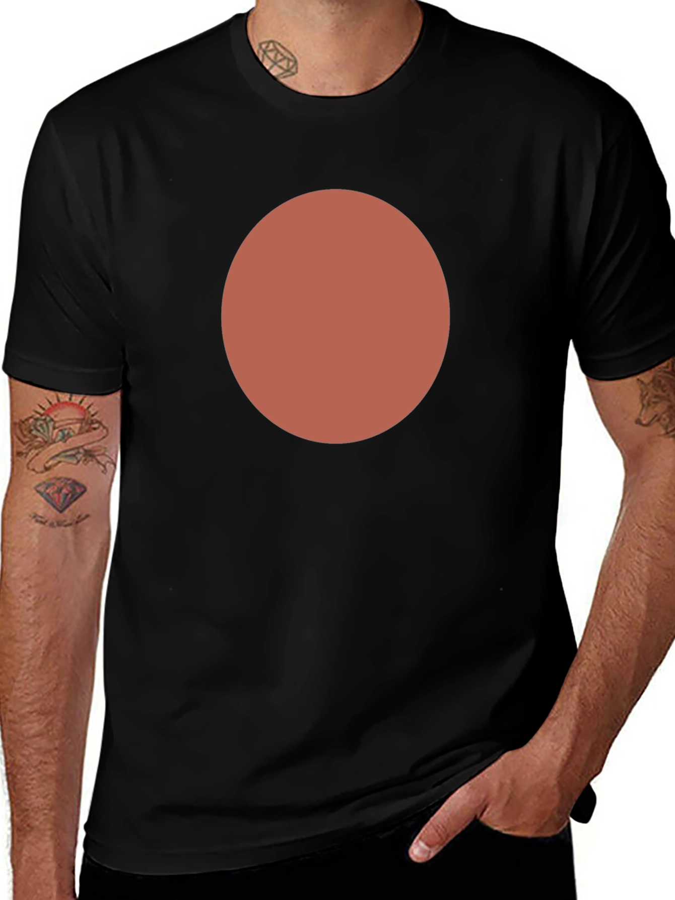 Variant 15 of Men's Black Tee with Circle Graphic
