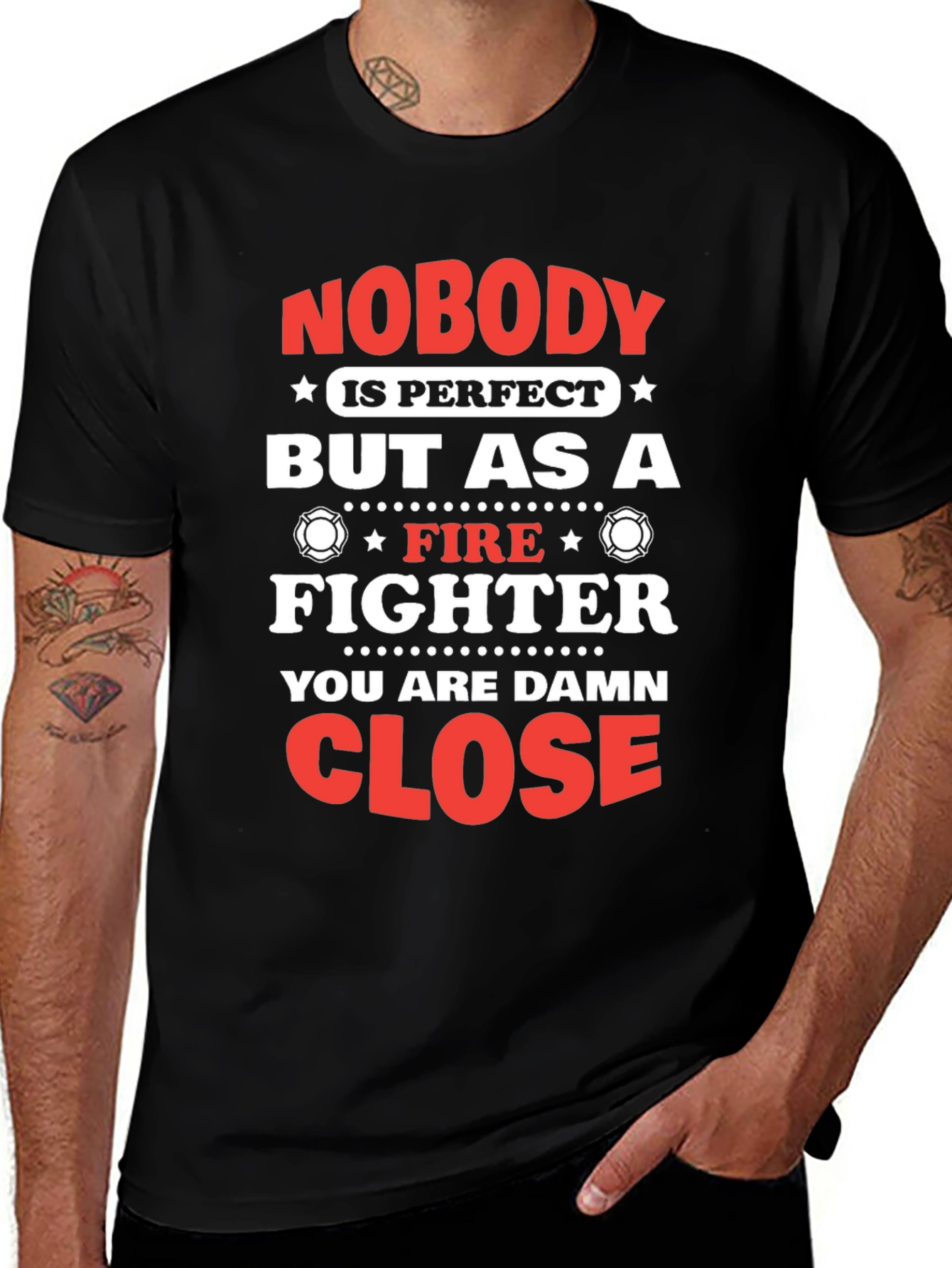 Variant 24 of Firefighter T-Shirt - Nobody is Perfect Design
