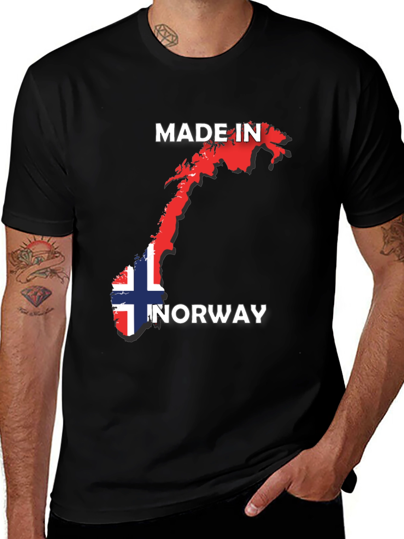 Made in Norway T-Shirt Norway Map Flag Souvenir