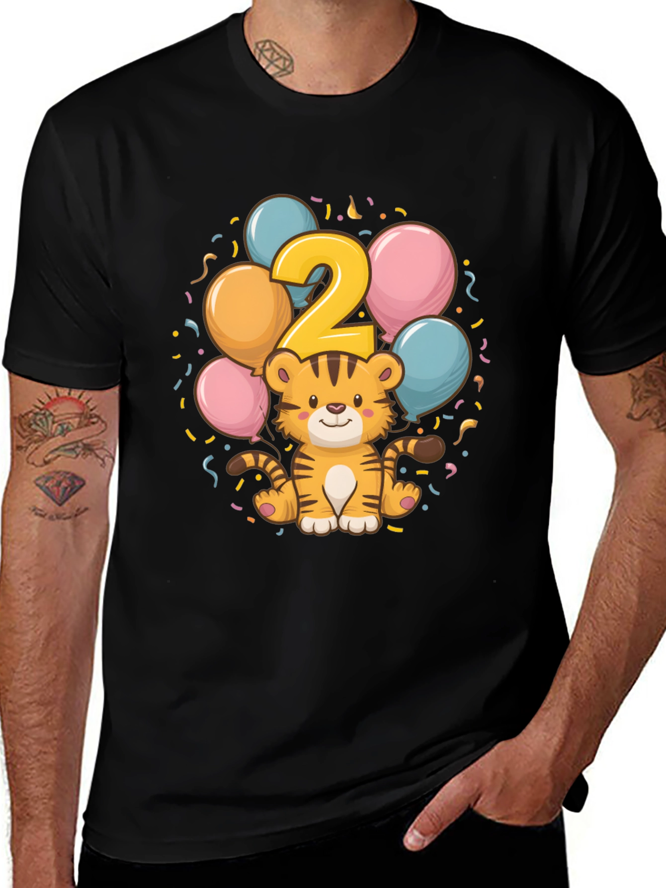 Variant 11 of Cute Tiger 2nd Birthday T-Shirt