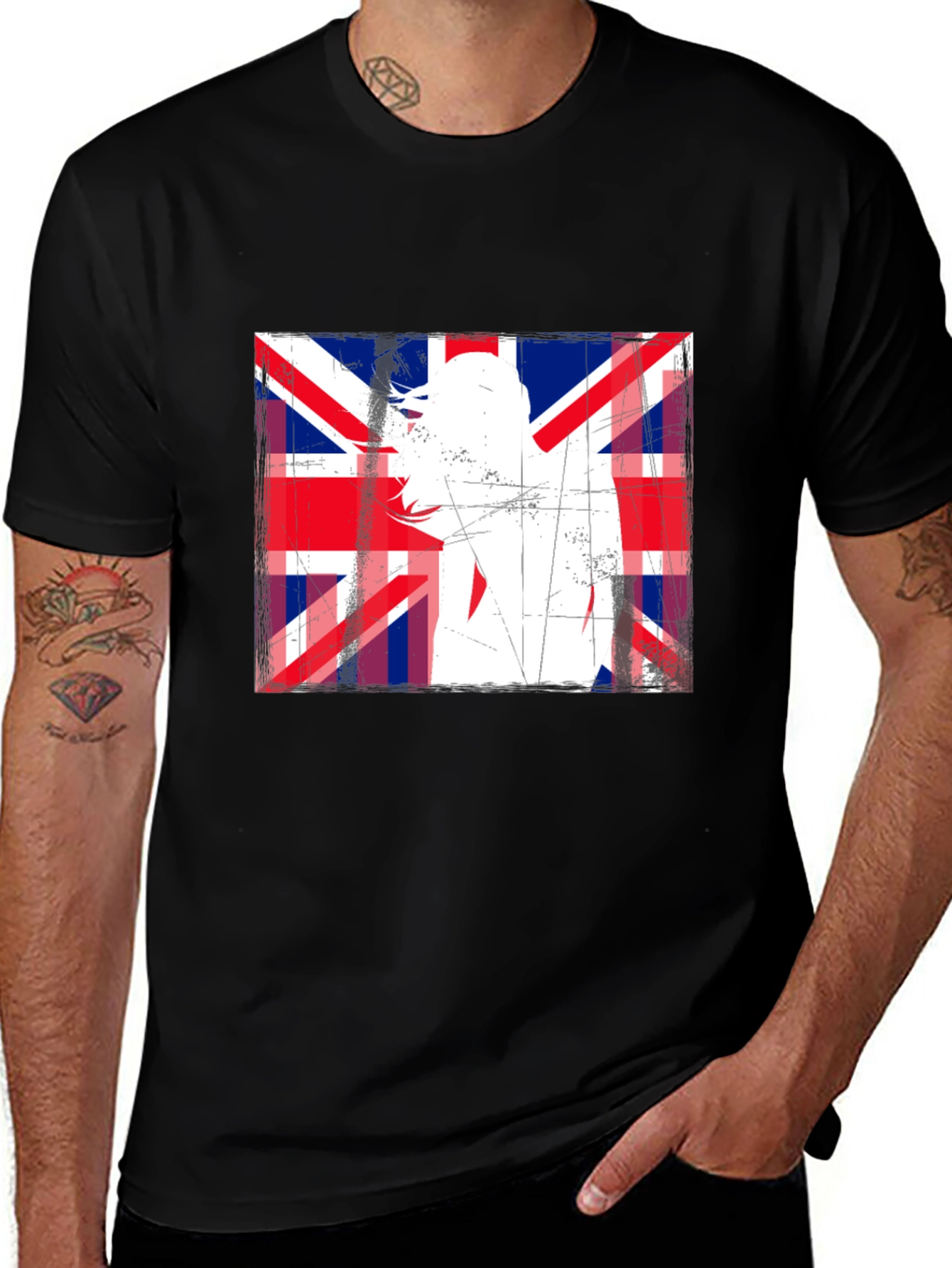 Variant 13 of Union Jack Grunge Silhouette T-Shirt