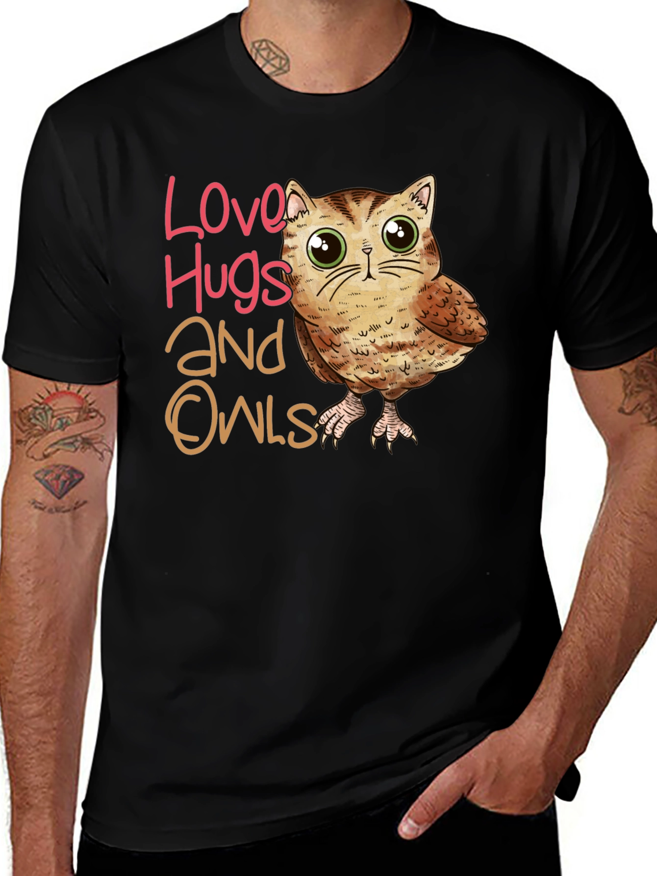 Variant 27 of Love Hugs and Owls Graphic T-Shirt