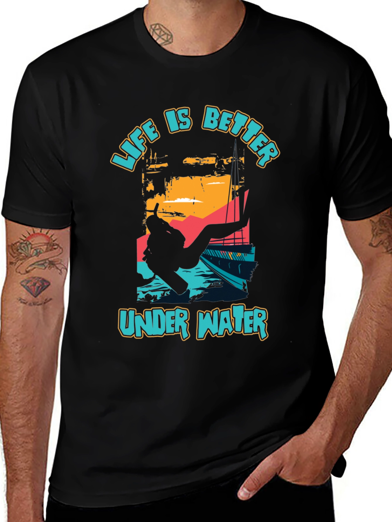 Variant 22 of Life is Better Underwater Scuba Diving T-Shirt