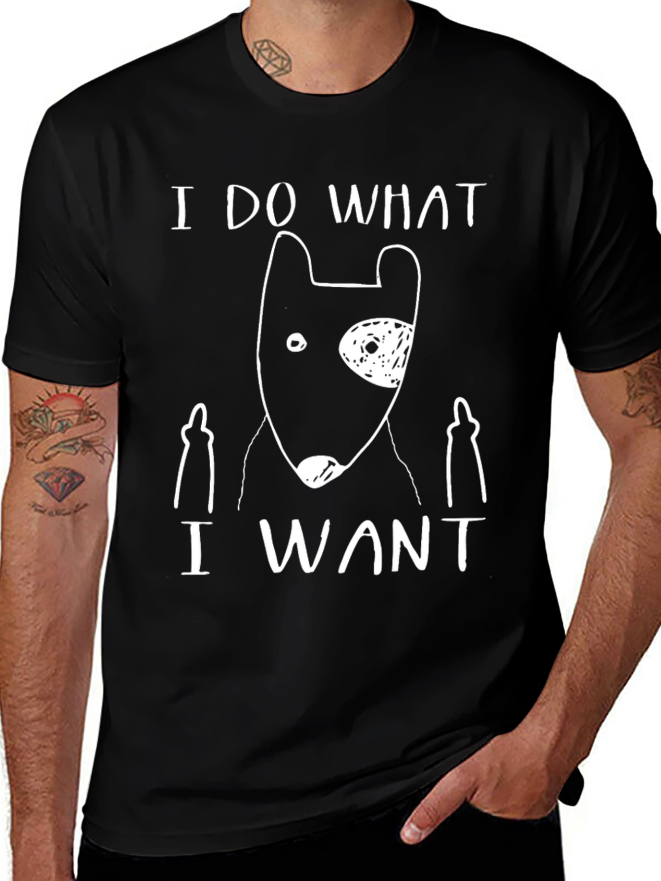 Variant 17 of Funny Dog Tee: I Do What I Want