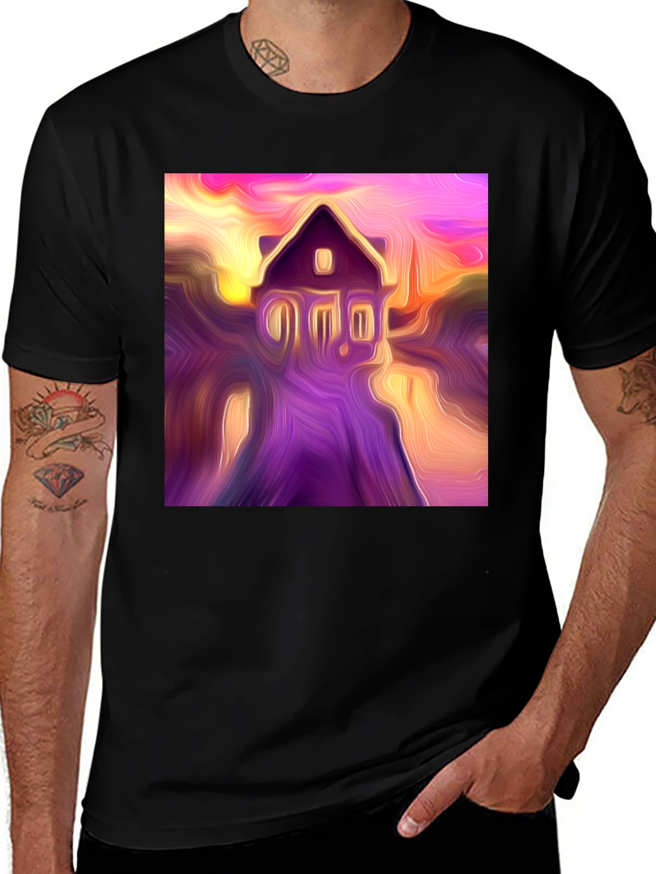 Variant 15 of Abstract House Graphic Tee - Modern Art Print