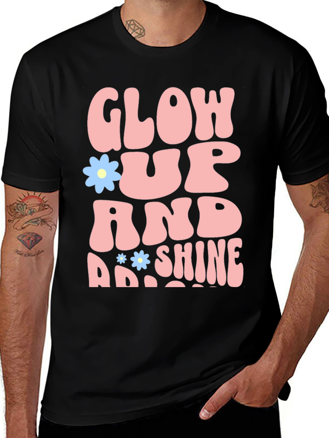 Variant 24 of Glow Up and Shine T-Shirt - Trendy Graphic Tee