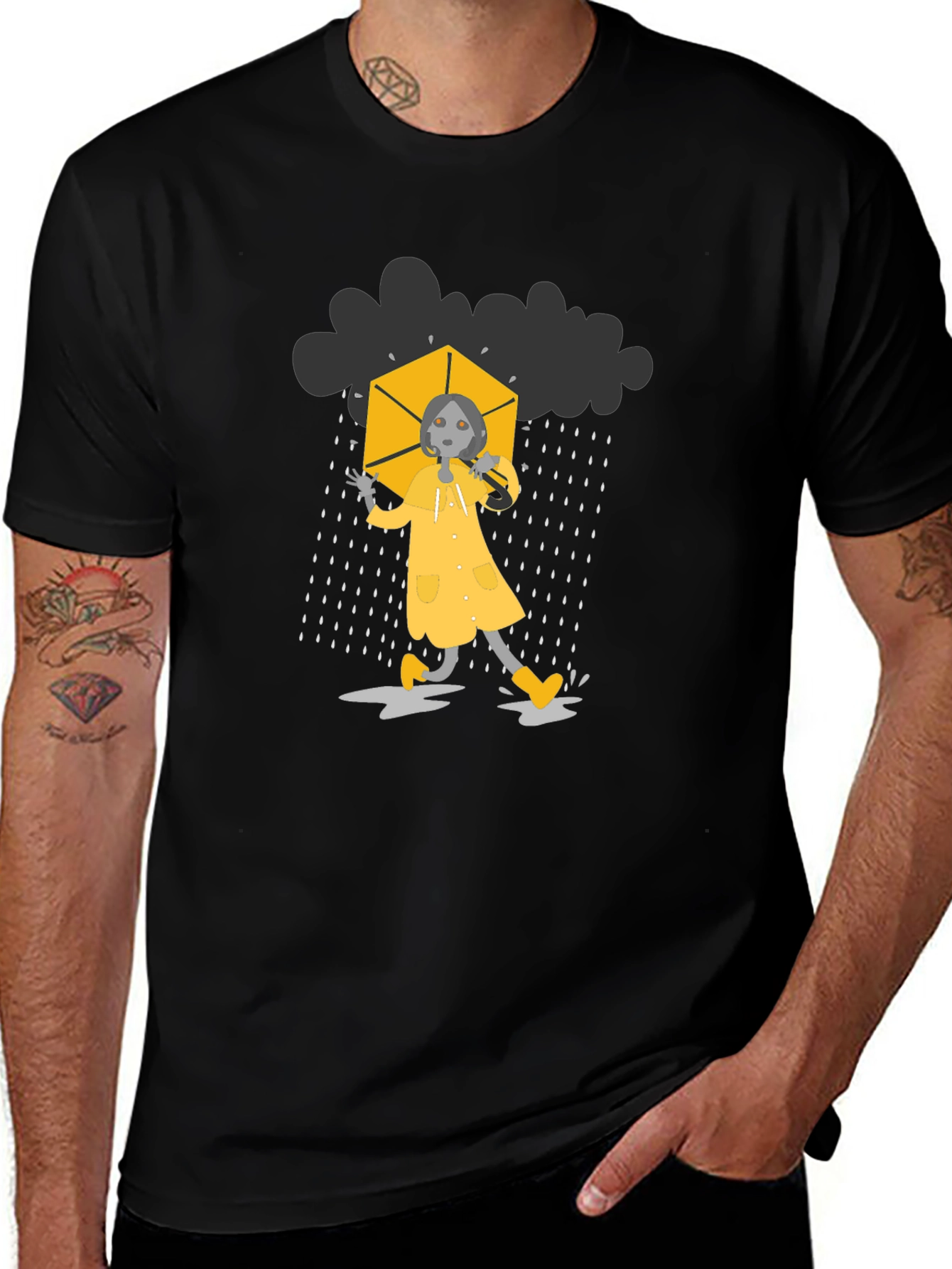 Variant 24 of Rainy Day Black T-Shirt