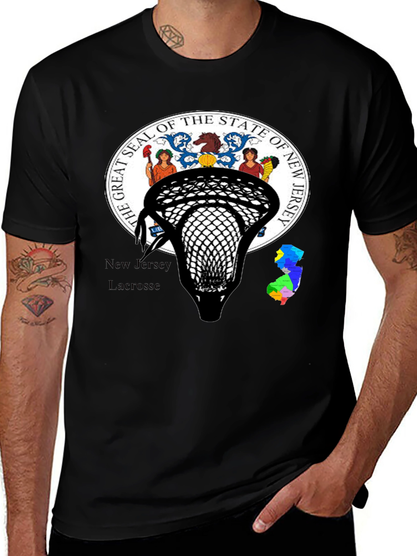 New Jersey Lacrosse Black T-Shirt