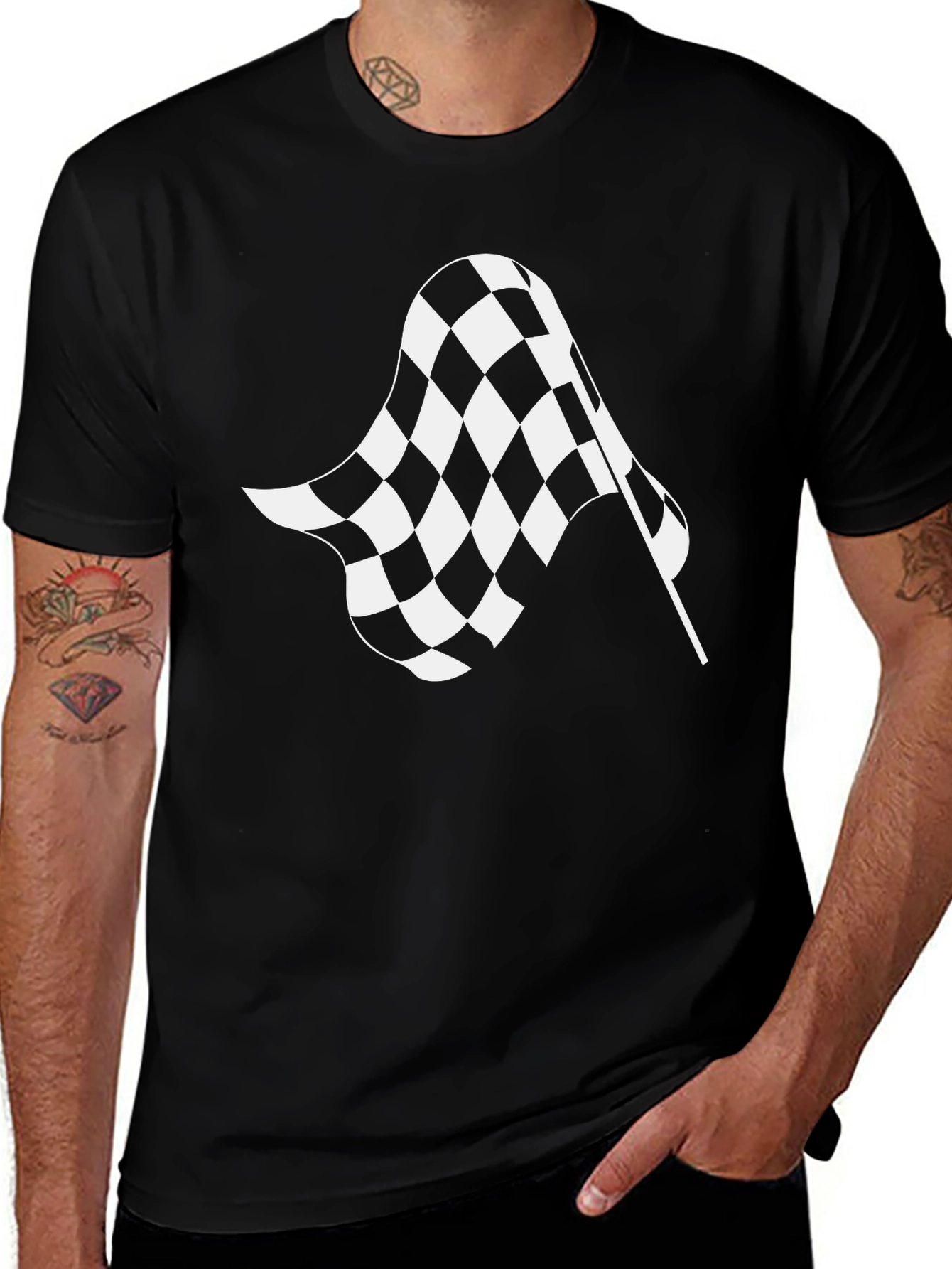 Variant 25 of Checkered Flag Graphic Tee - Racing Fan Apparel