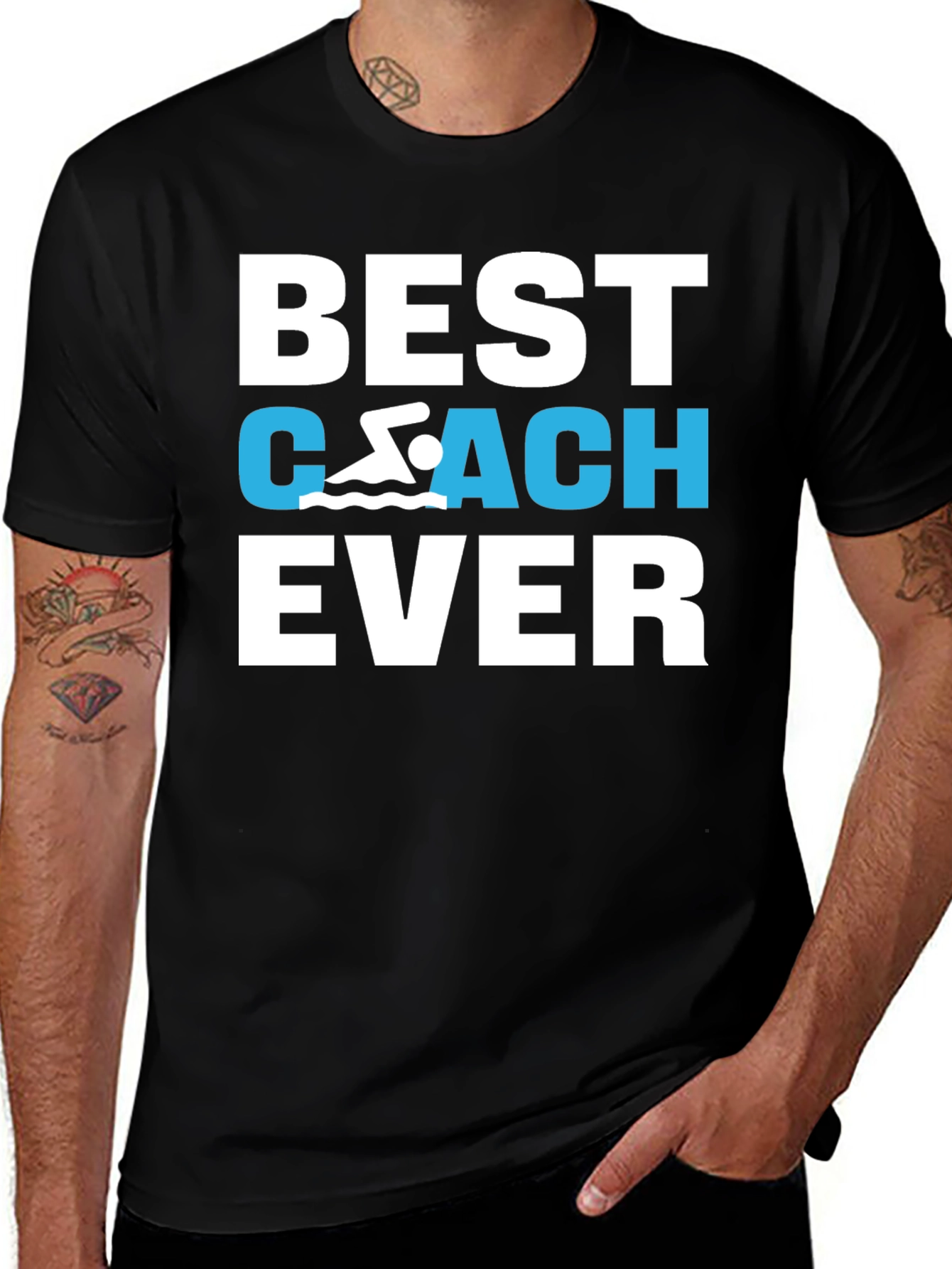 Best Coach Ever T-Shirt Swimming Fan