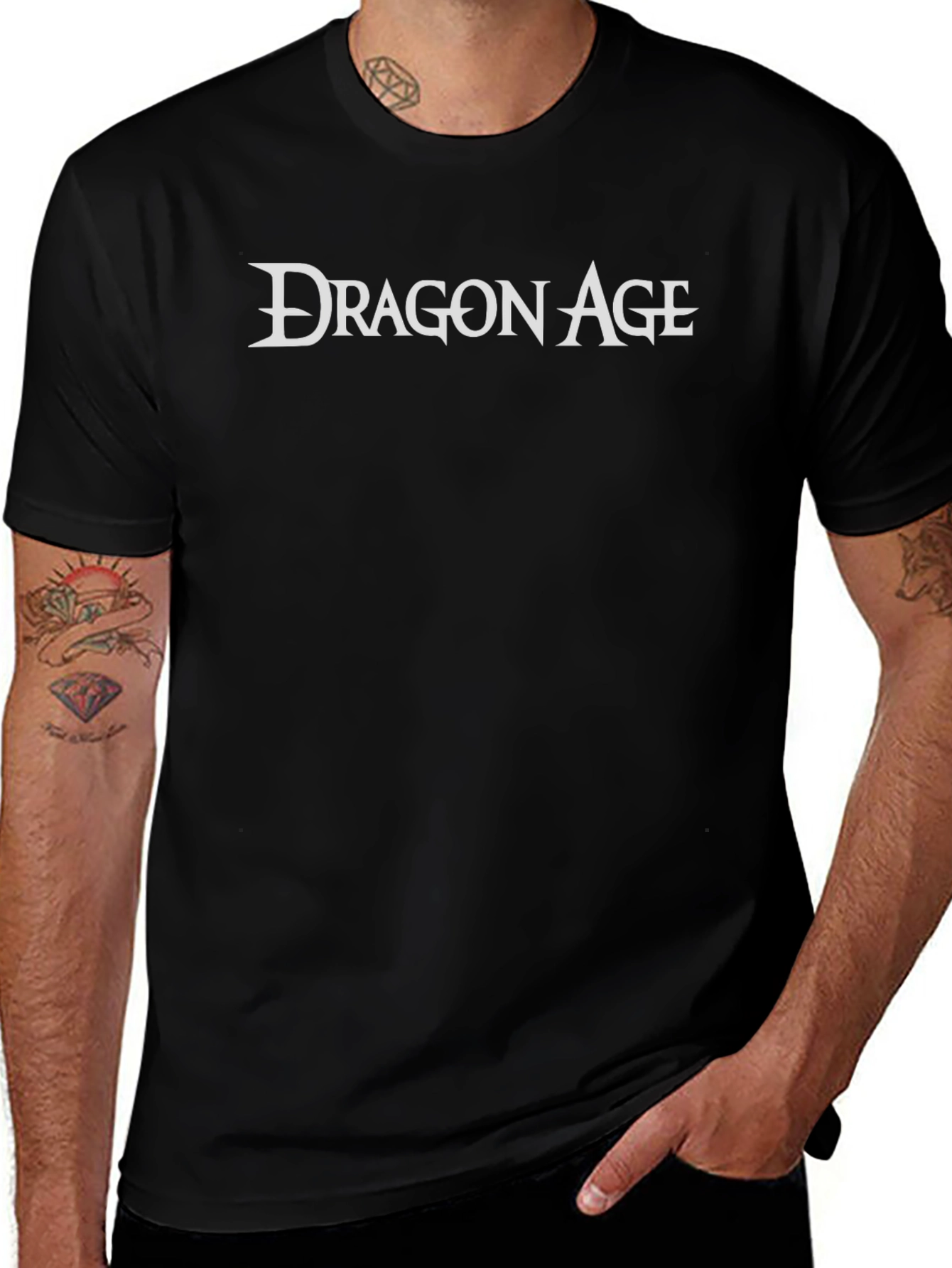 Dragon Age Graphic Tee - Black Cotton T-Shirt