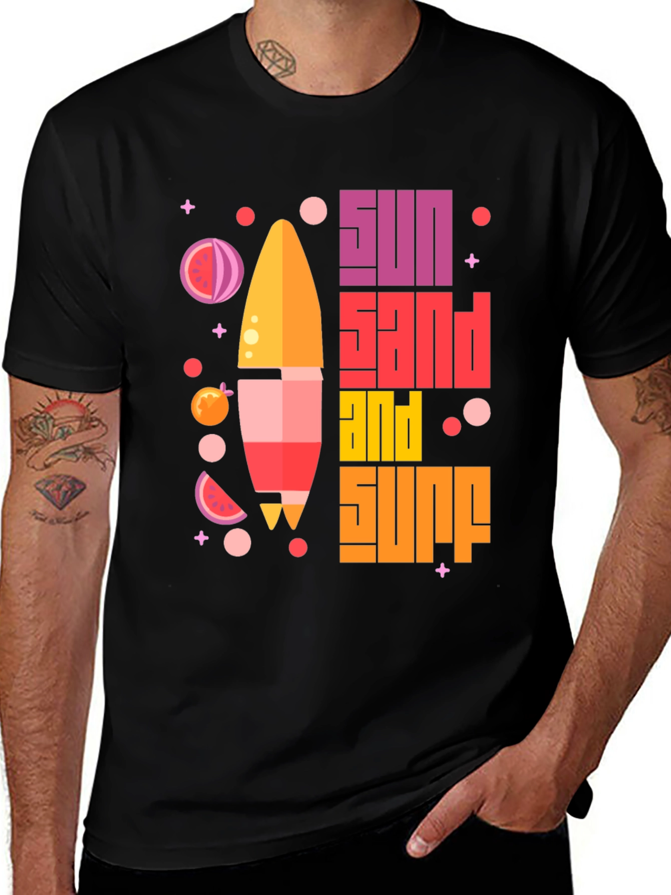 Variant 11 of Sun Sand Surf Graphic Tee - Black