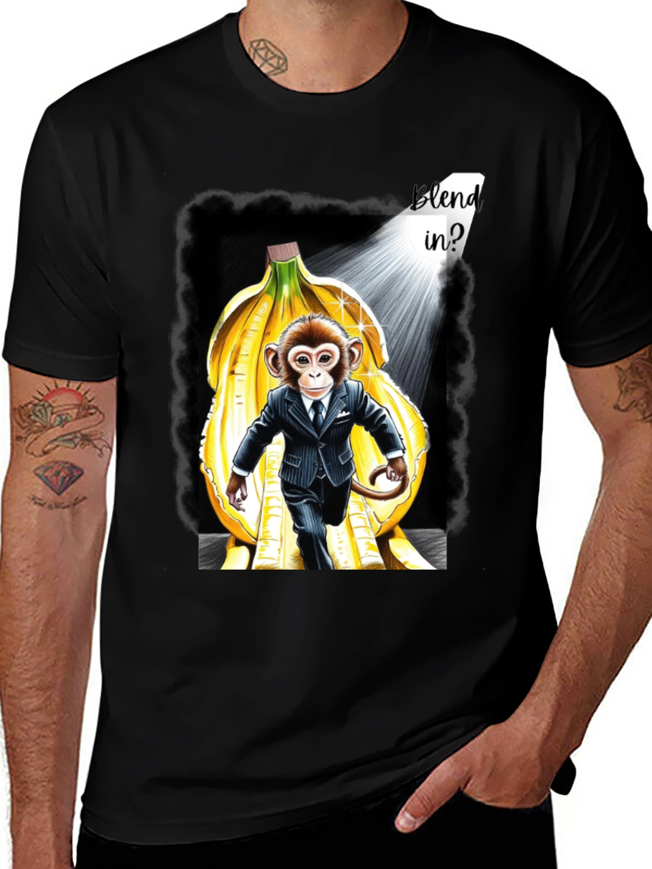 Variant 21 of Monkey Business T-Shirt: Blend In?
