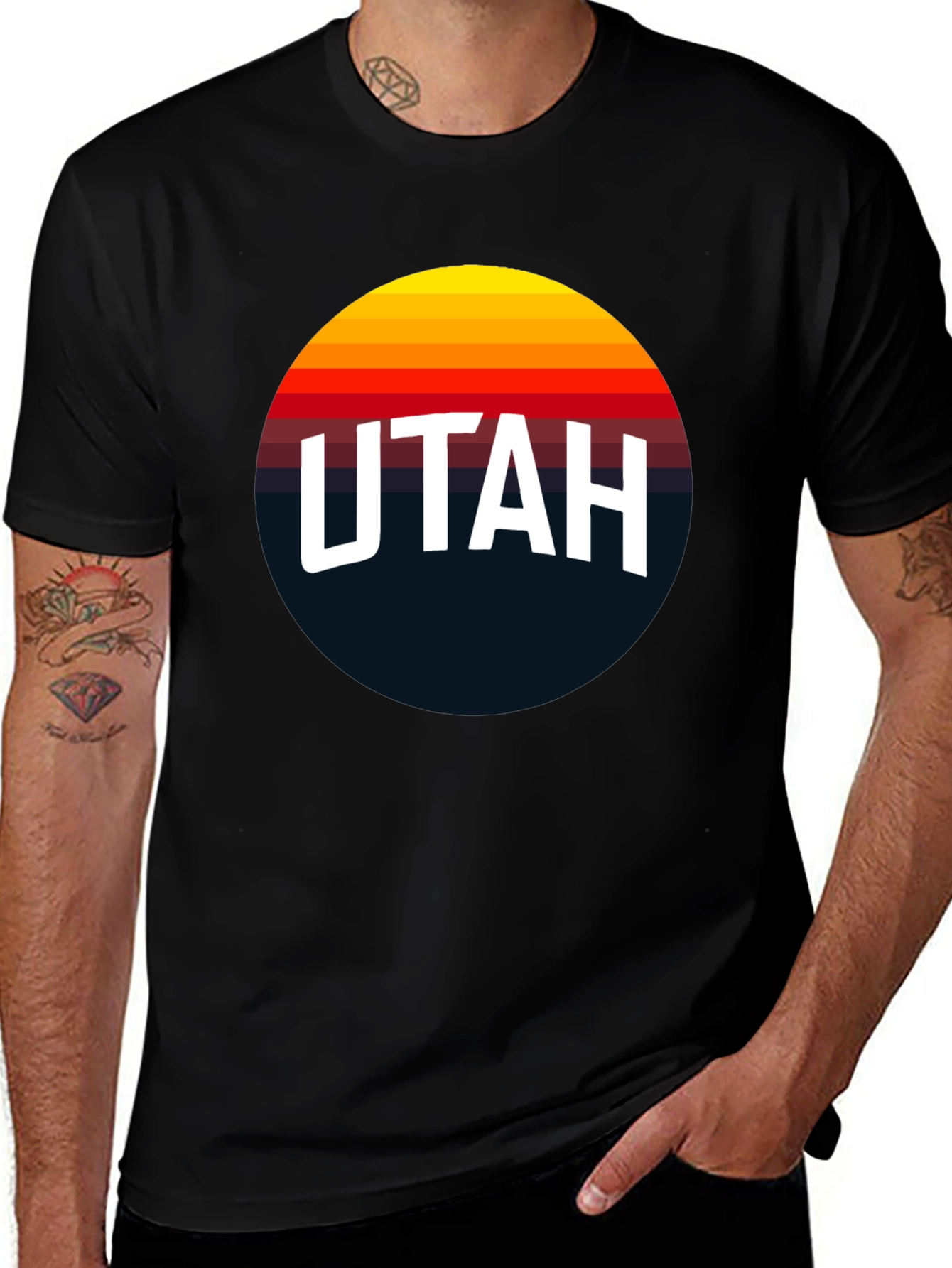 Black Retro Utah Graphic Tee - Classic Design T-Shirt main image