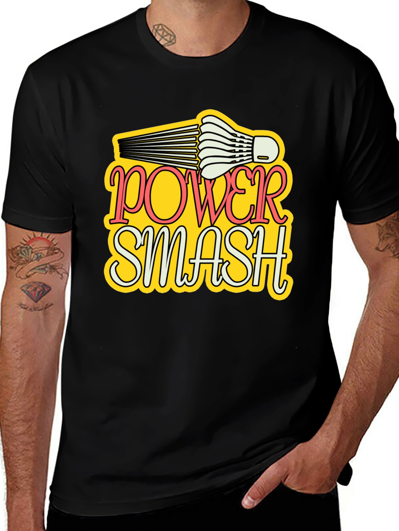Variant 17 of Power Smash Badminton Graphic Tee