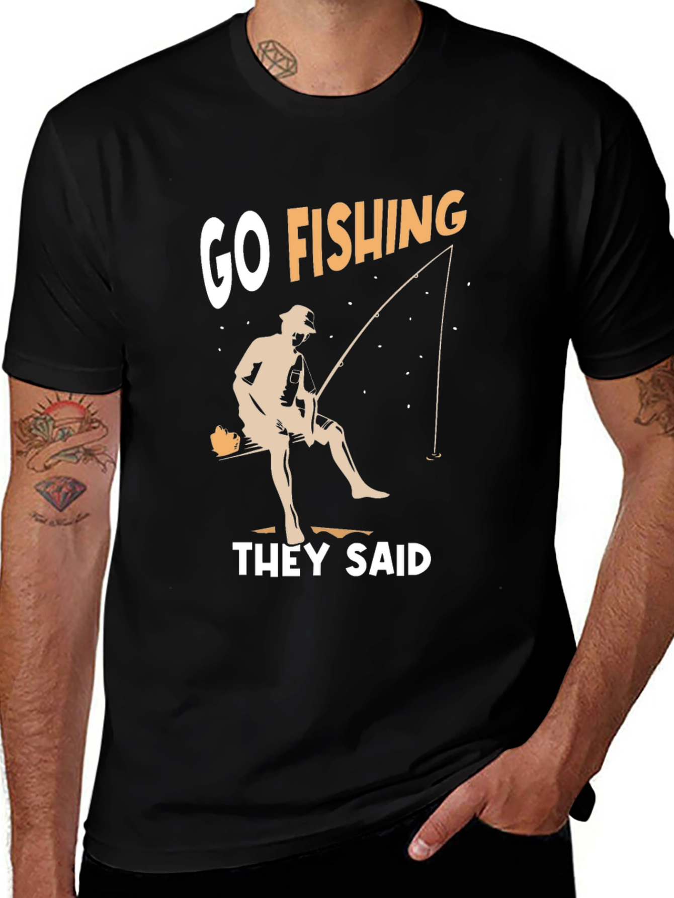 Variant 16 of Funny Go Fishing Graphic T-Shirt