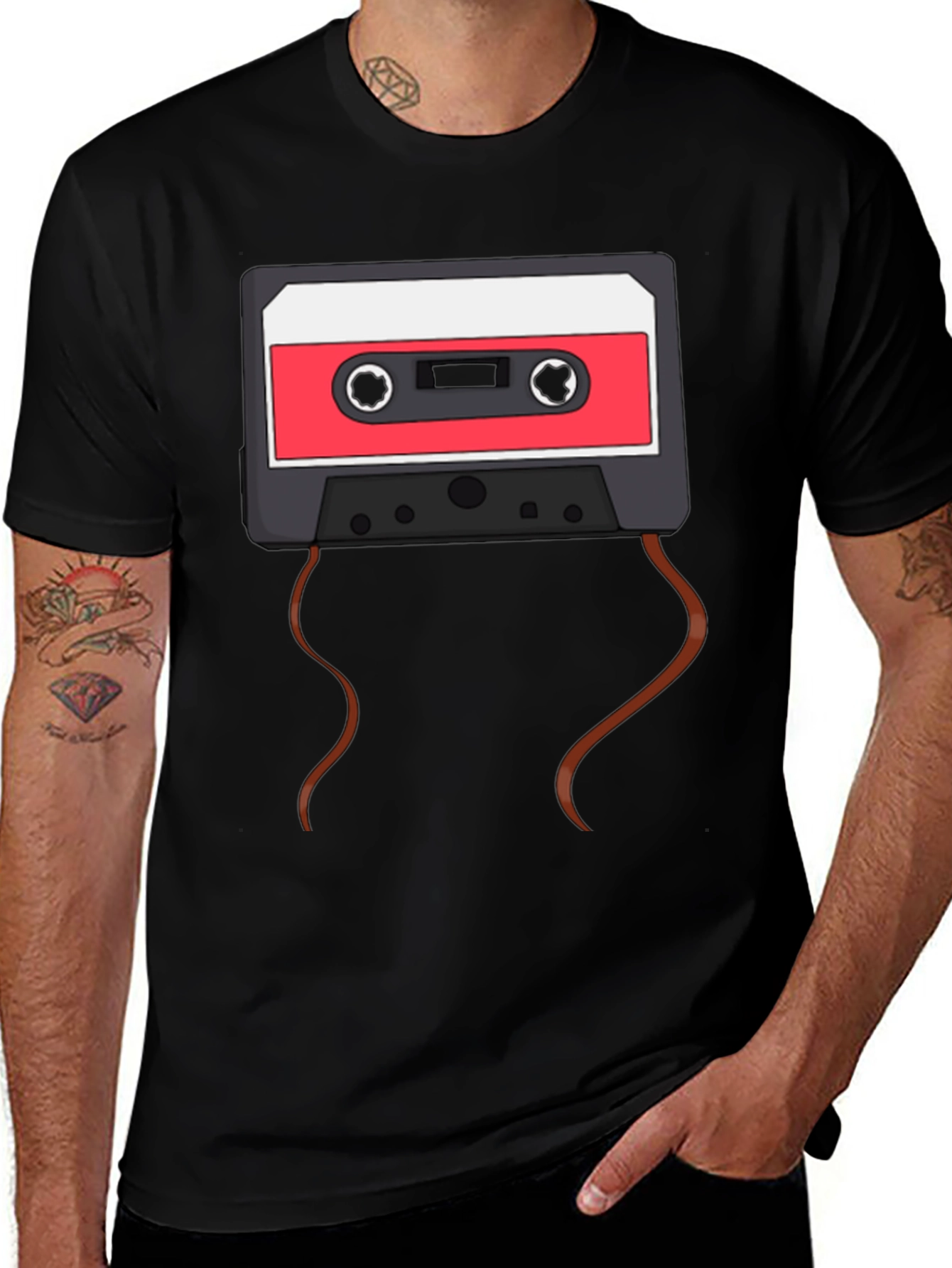 Variant 28 of Retro Cassette Tape Graphic T-Shirt - Black