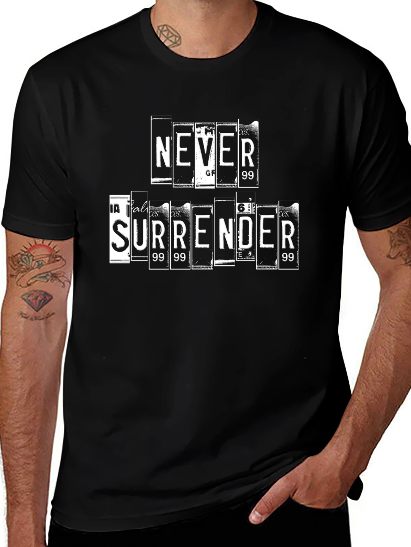 Variant 15 of Never Surrender Graphic T-Shirt, Black
