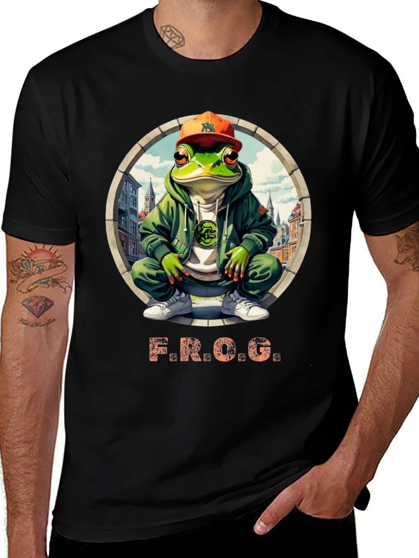 Variant 10 of Cool Frog Graphic Tee - Urban Style