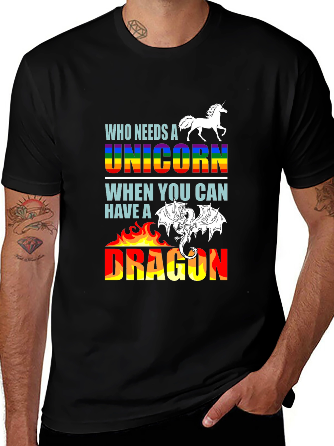 Variant 16 of Unicorn or Dragon Graphic T-Shirt
