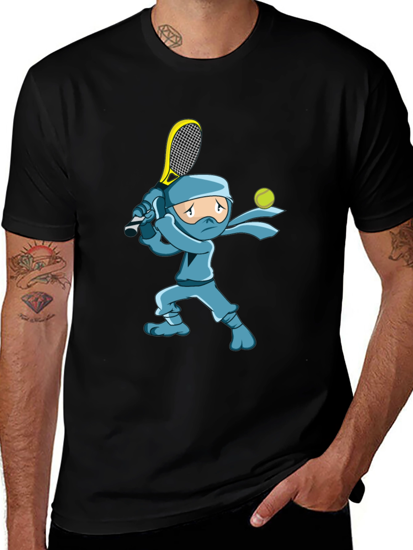 Variant 28 of Tennis Ninja T-Shirt - Fun Graphic Tee